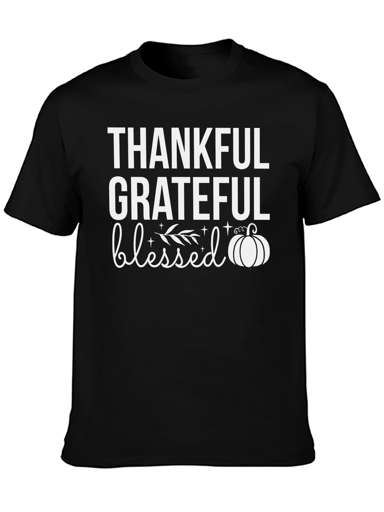 Thankful Grateful Blessed T-Shirt - Fall Thanksgiving Tee