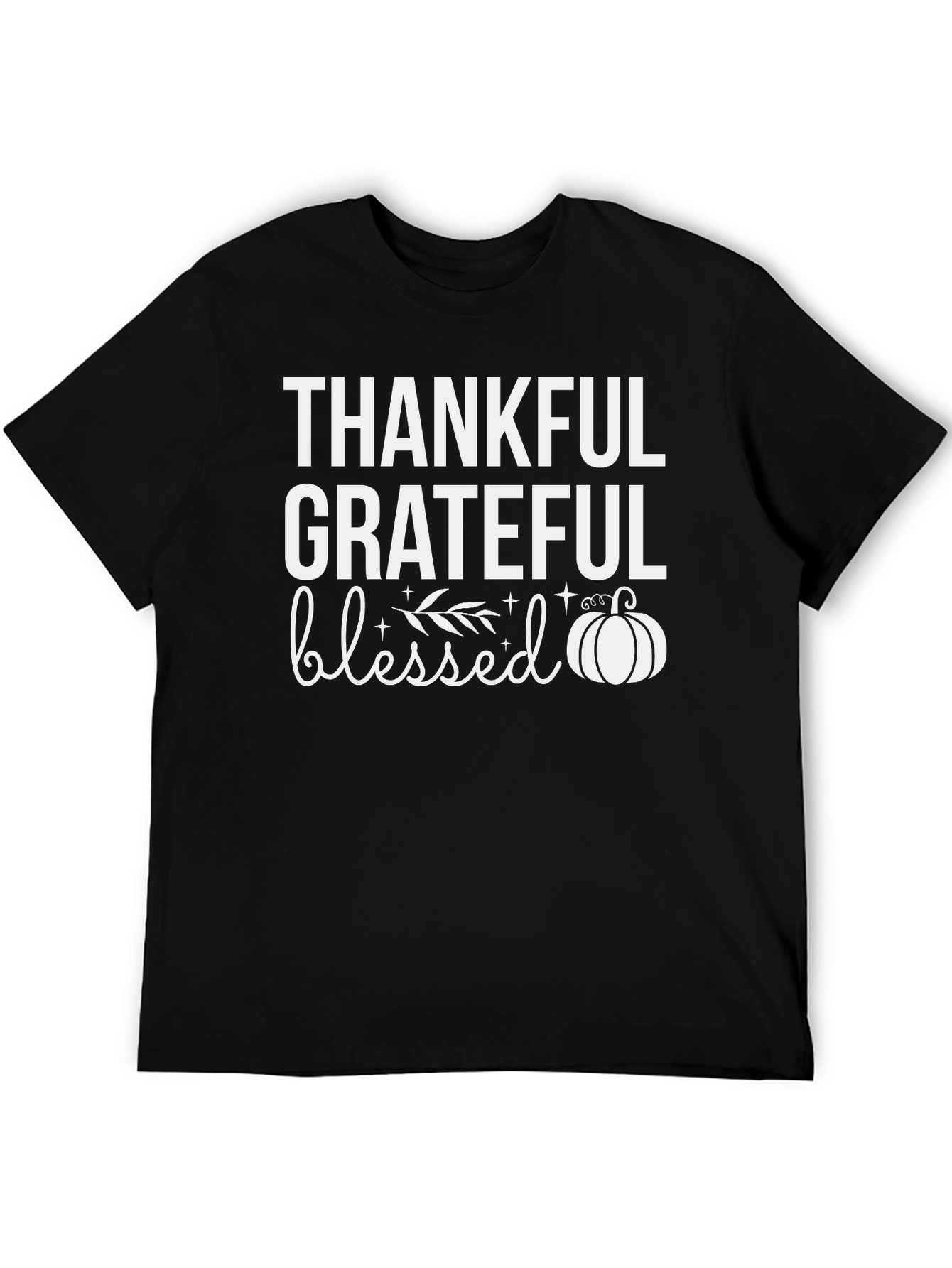 Thankful Grateful Blessed T-Shirt - Fall Thanksgiving Tee