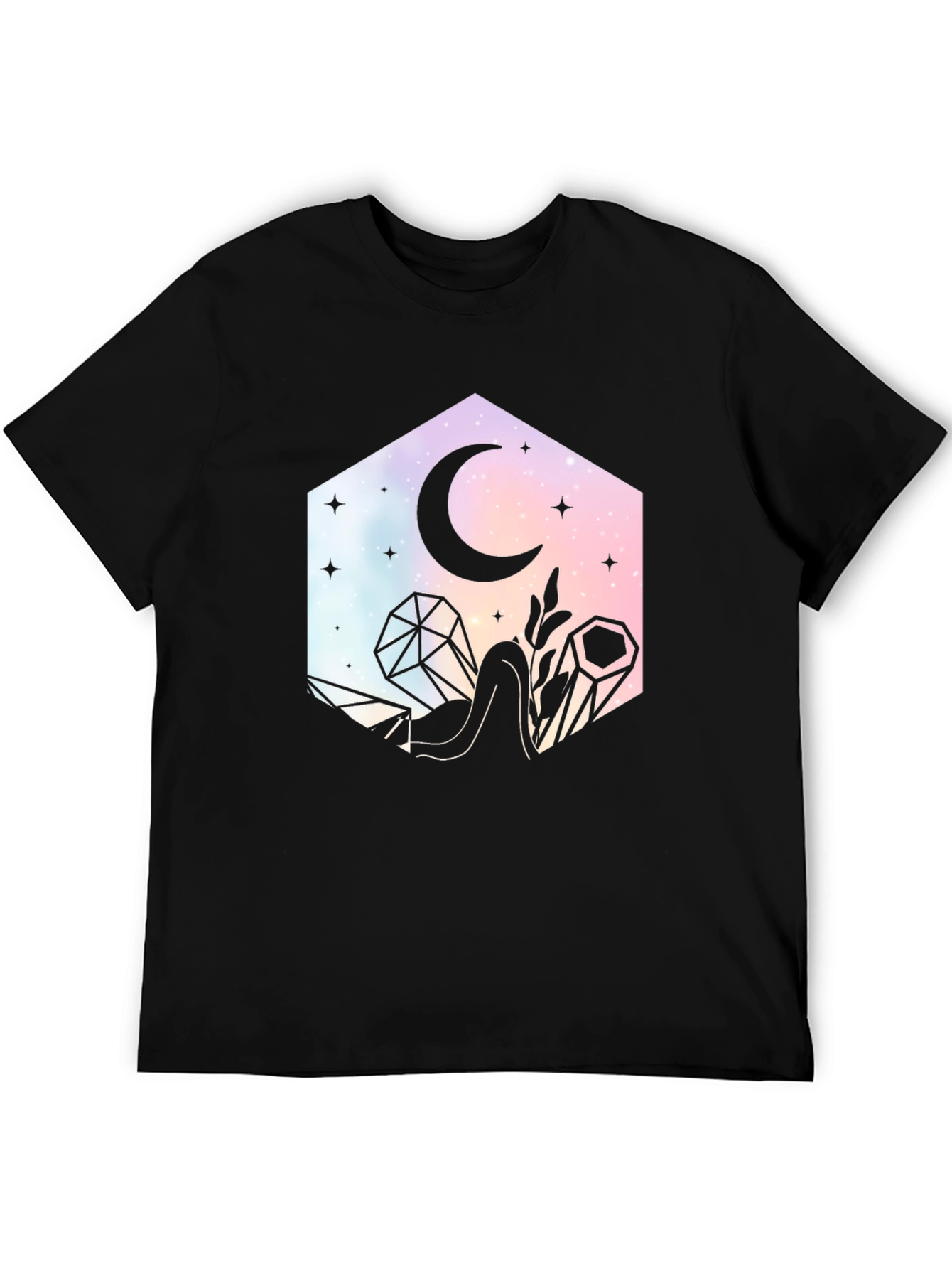 Celestial Crystal Black T-Shirt