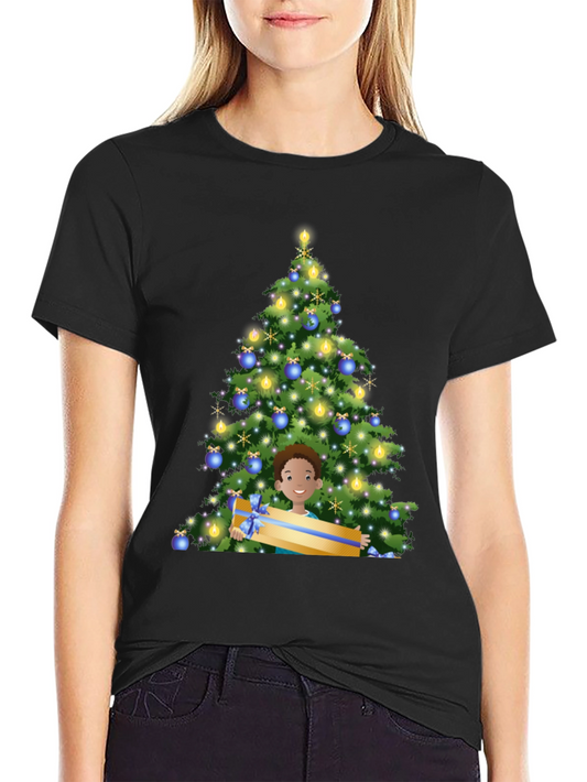 Festive Christmas Tree & Boy Graphic Tee