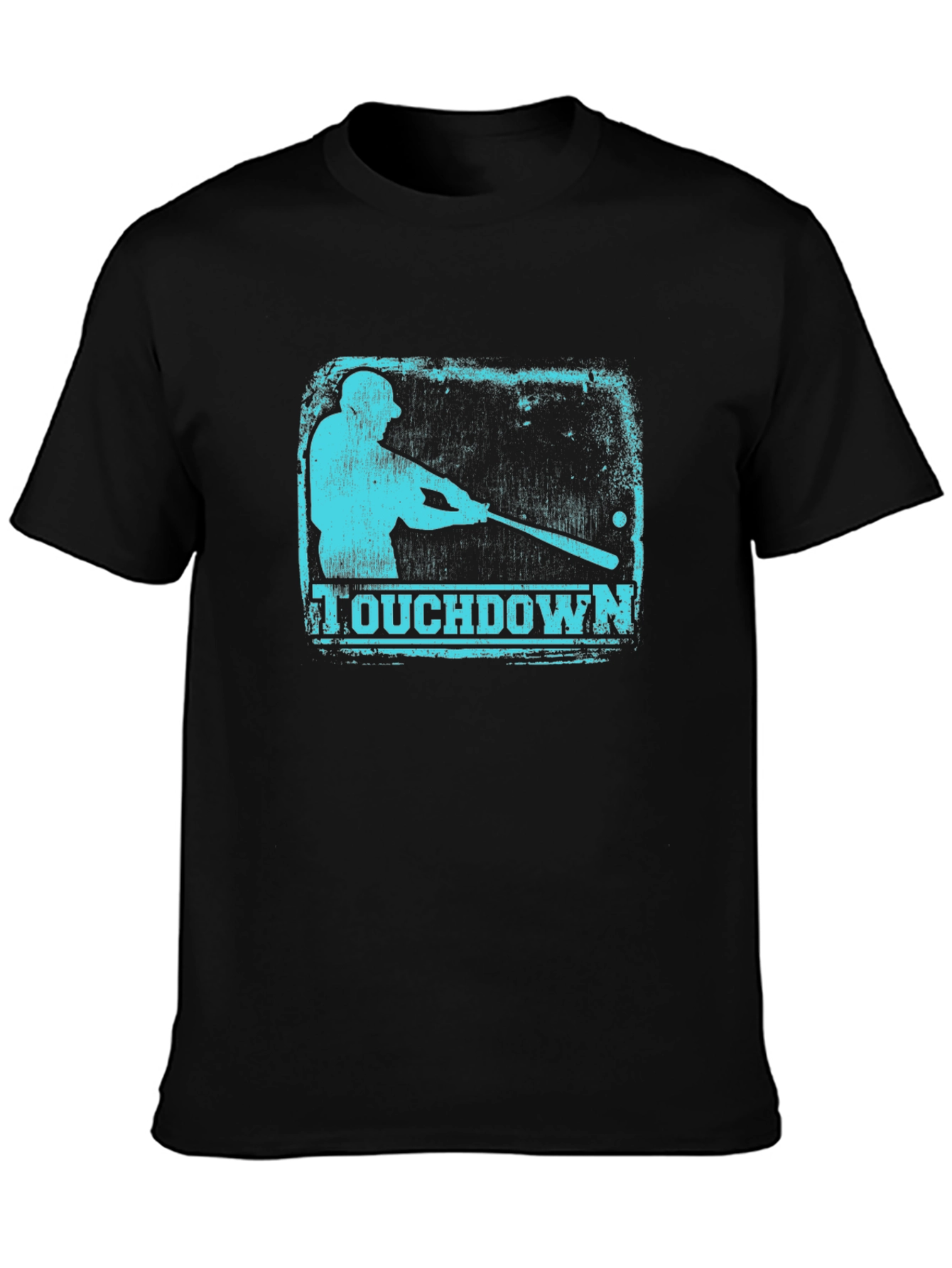 Touchdown Baseball Graphic Tee - Mens Black T-Shirt