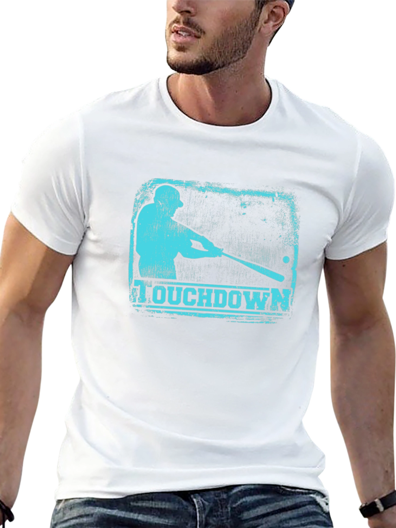 Touchdown Baseball Graphic Tee - Mens Black T-Shirt