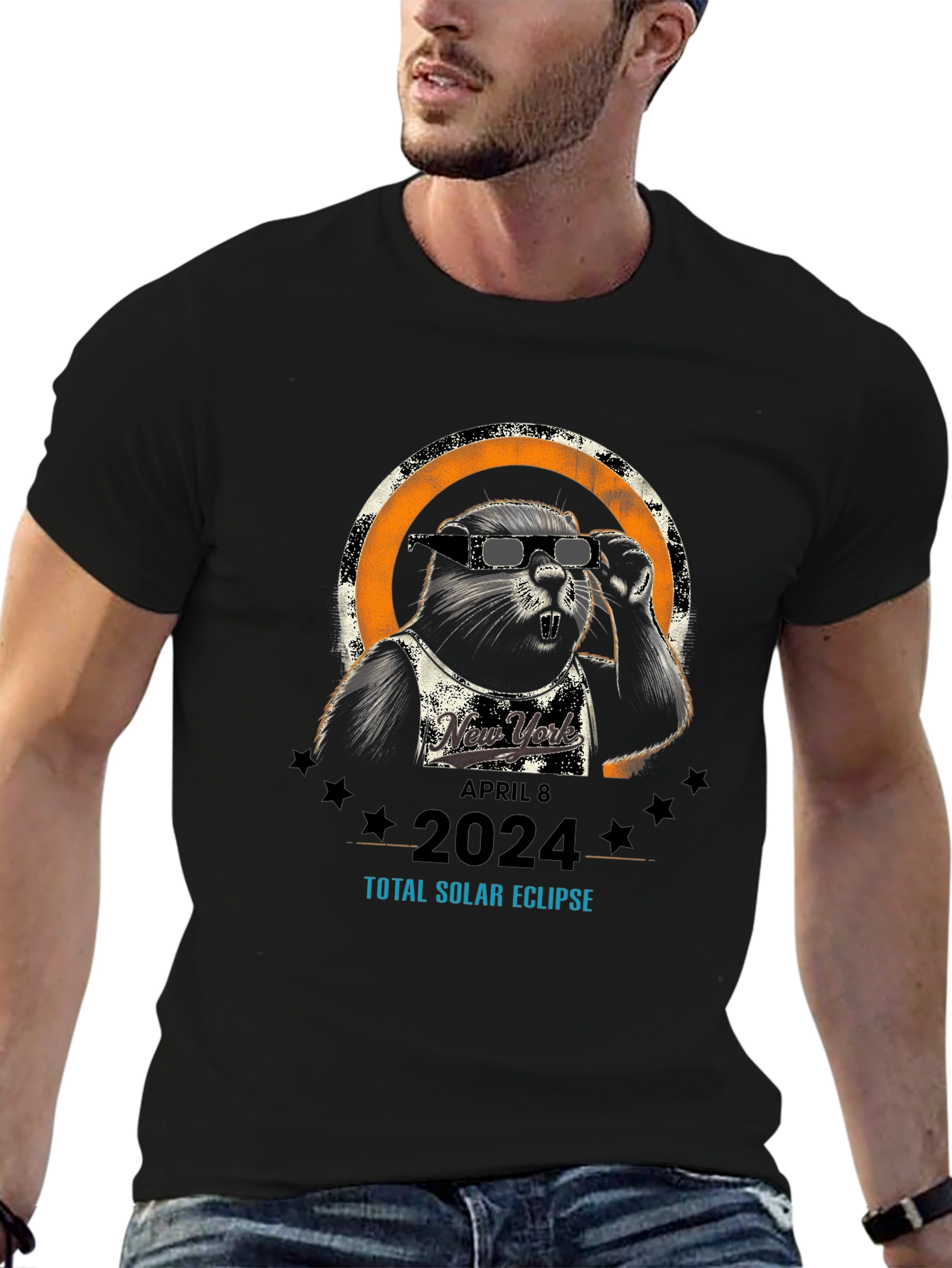 New York 2024 Total Solar Eclipse Beaver T-Shirt