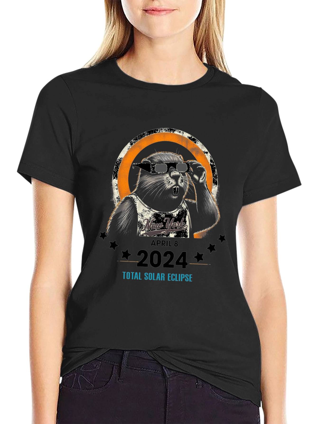 New York 2024 Total Solar Eclipse Beaver T-Shirt