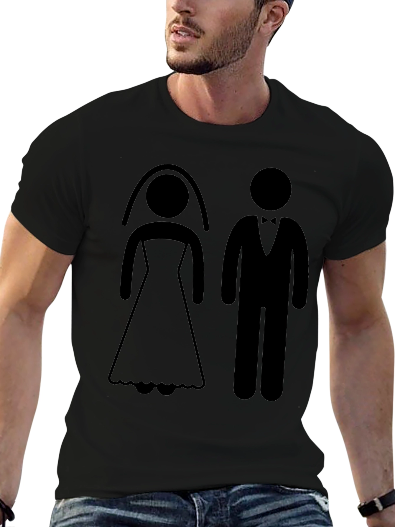 Bride and Groom Graphic Tee - Wedding Celebration T-Shirt