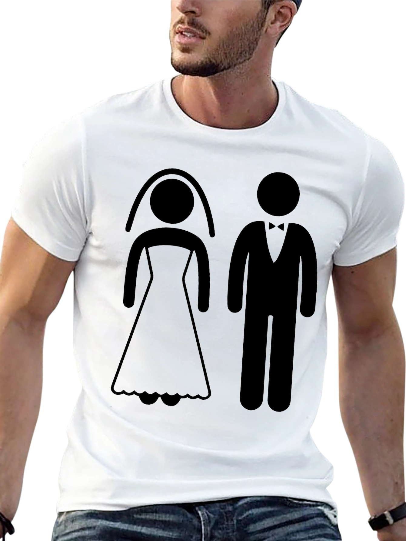 Bride and Groom Graphic Tee - Wedding Celebration T-Shirt