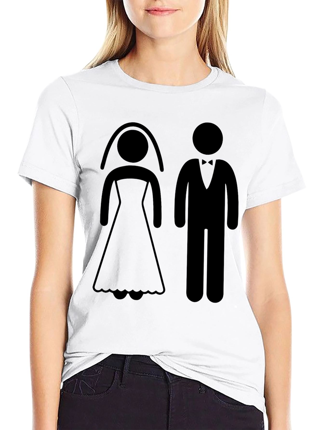 Bride and Groom Graphic Tee - Wedding Celebration T-Shirt