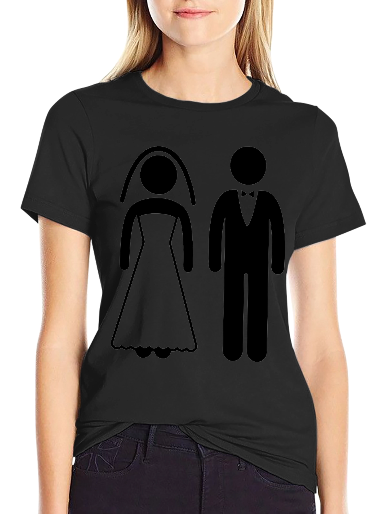 Bride and Groom Graphic Tee - Wedding Celebration T-Shirt
