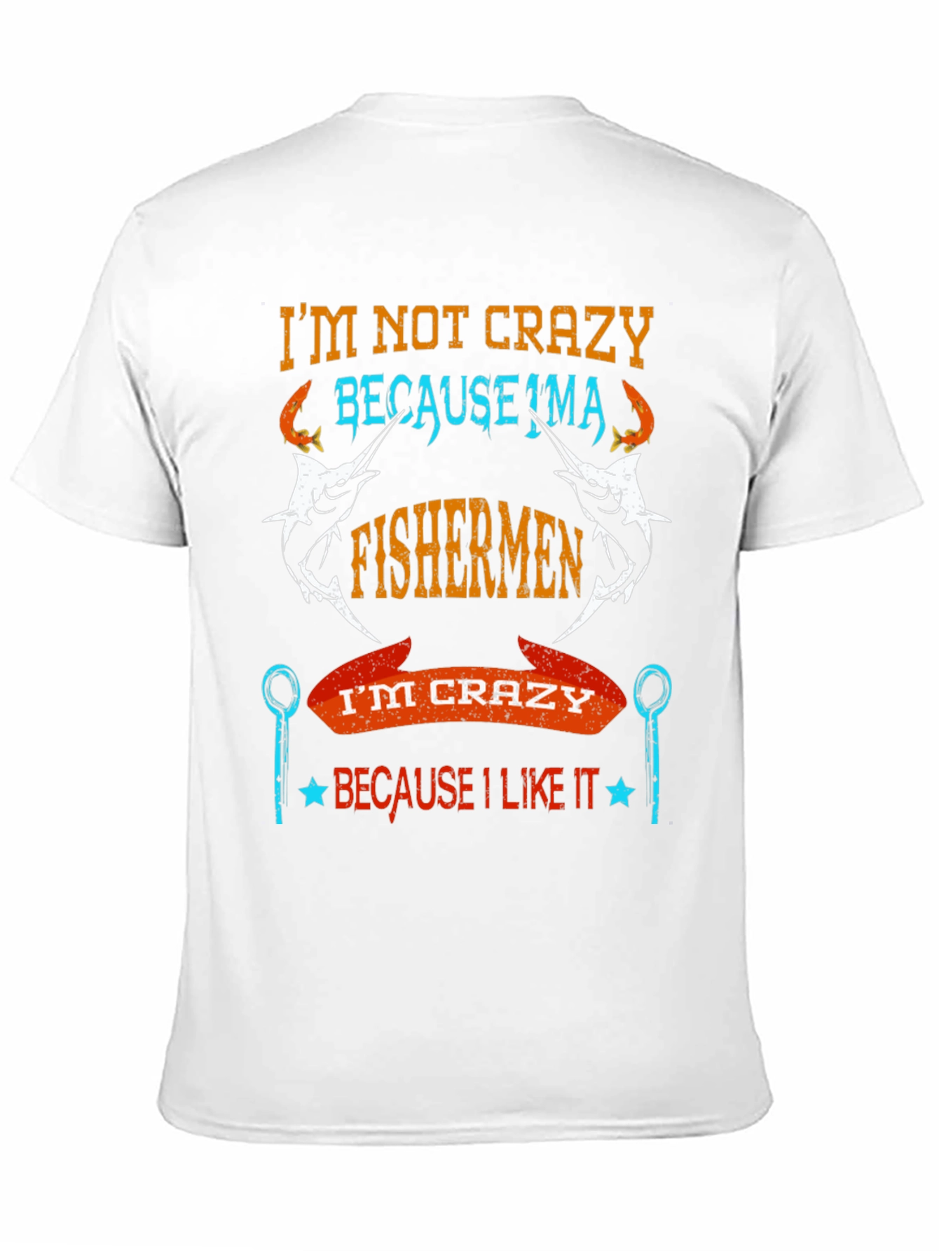 Fishermen Crazy Graphic Tee - Soft Cotton Black T-Shirt