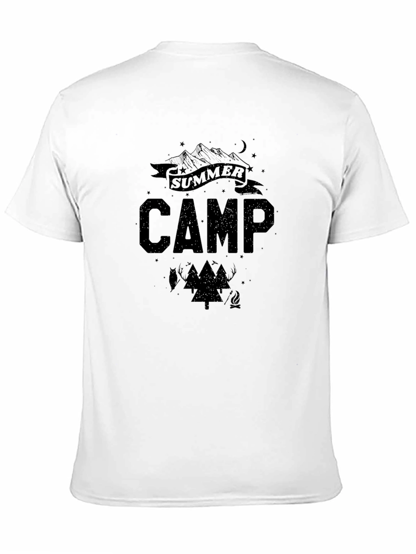 Summer Camp Graphic Tee - Black Cotton T-Shirt