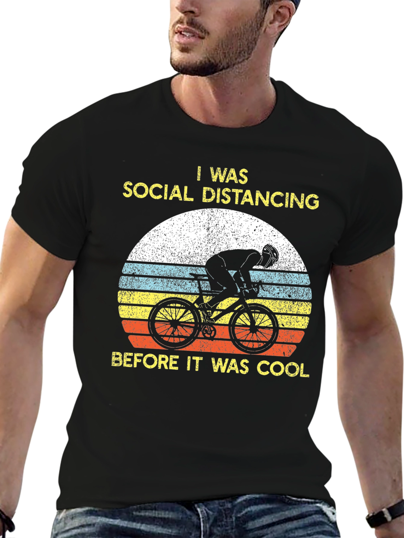 Social Distancing Biker T-Shirt