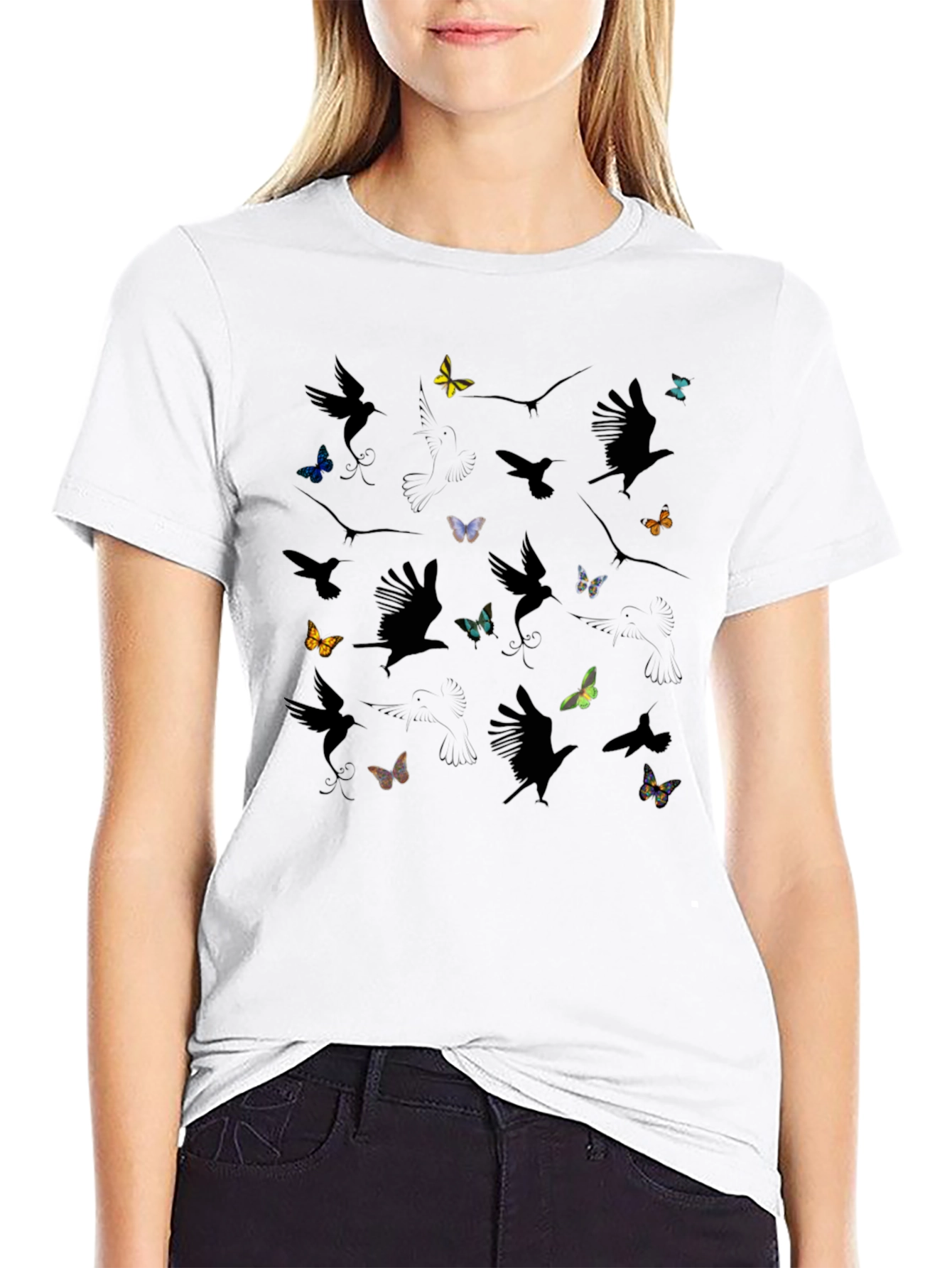 Birds and Butterflies Graphic Tee