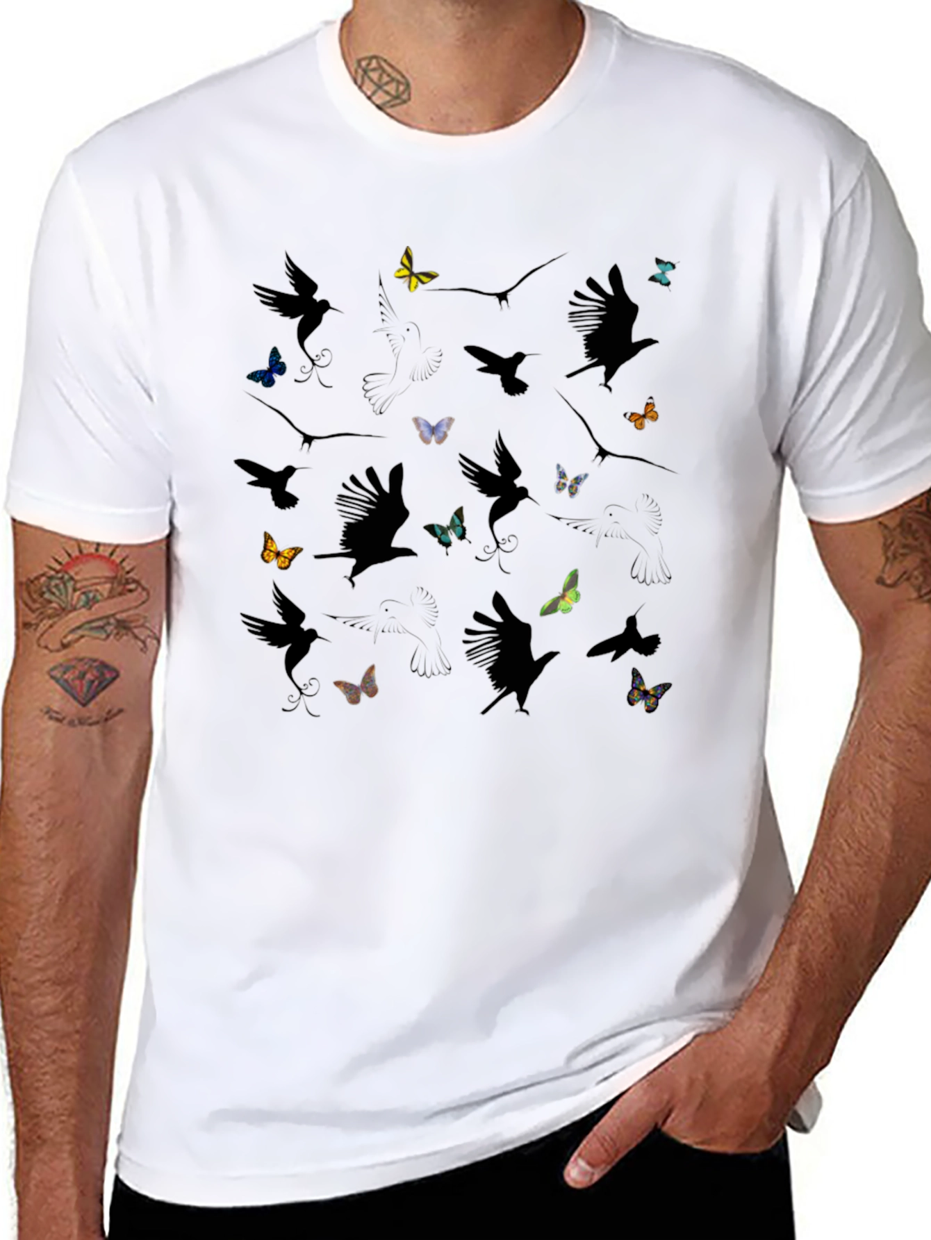 Birds and Butterflies Graphic Tee