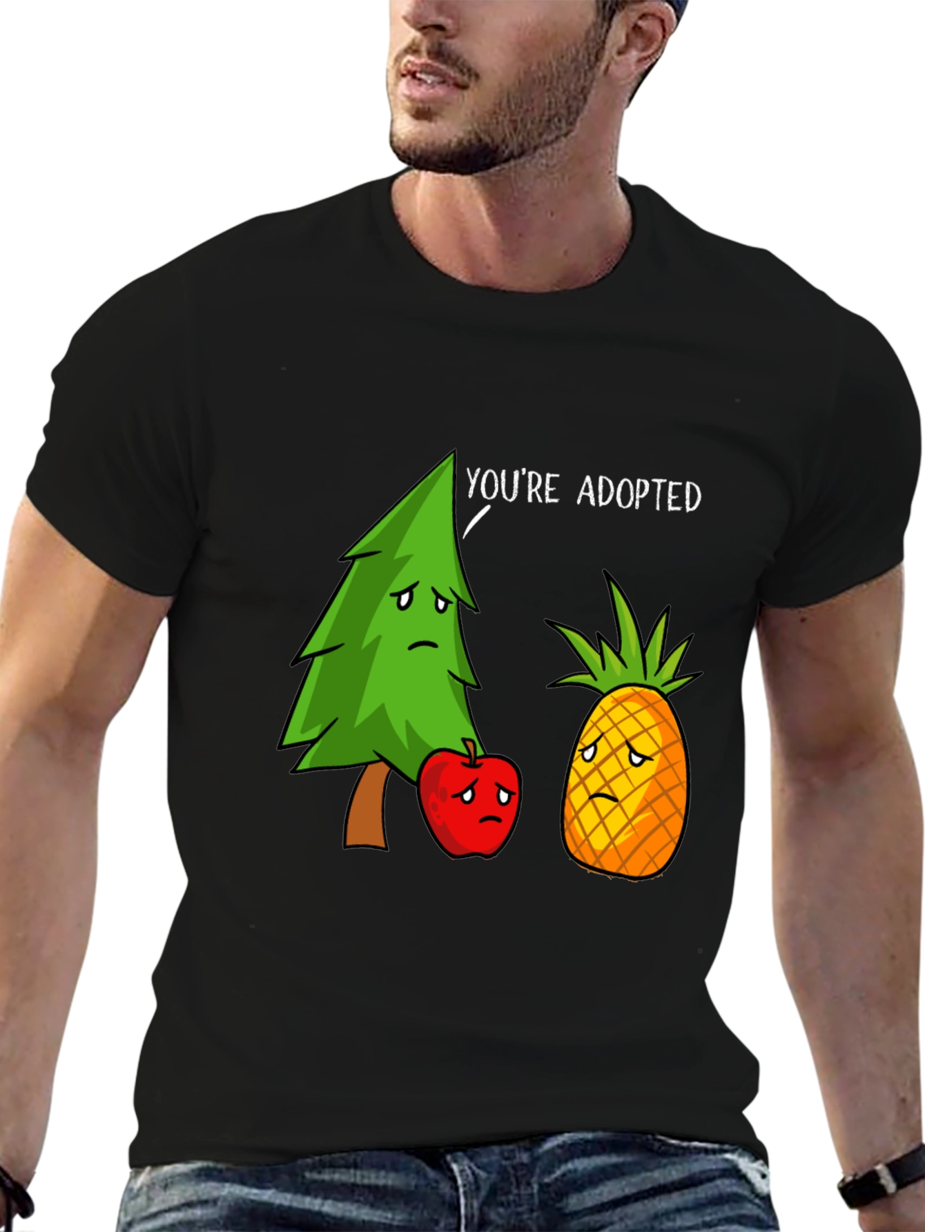 Humorous Youre Adopted Graphic T-Shirt
