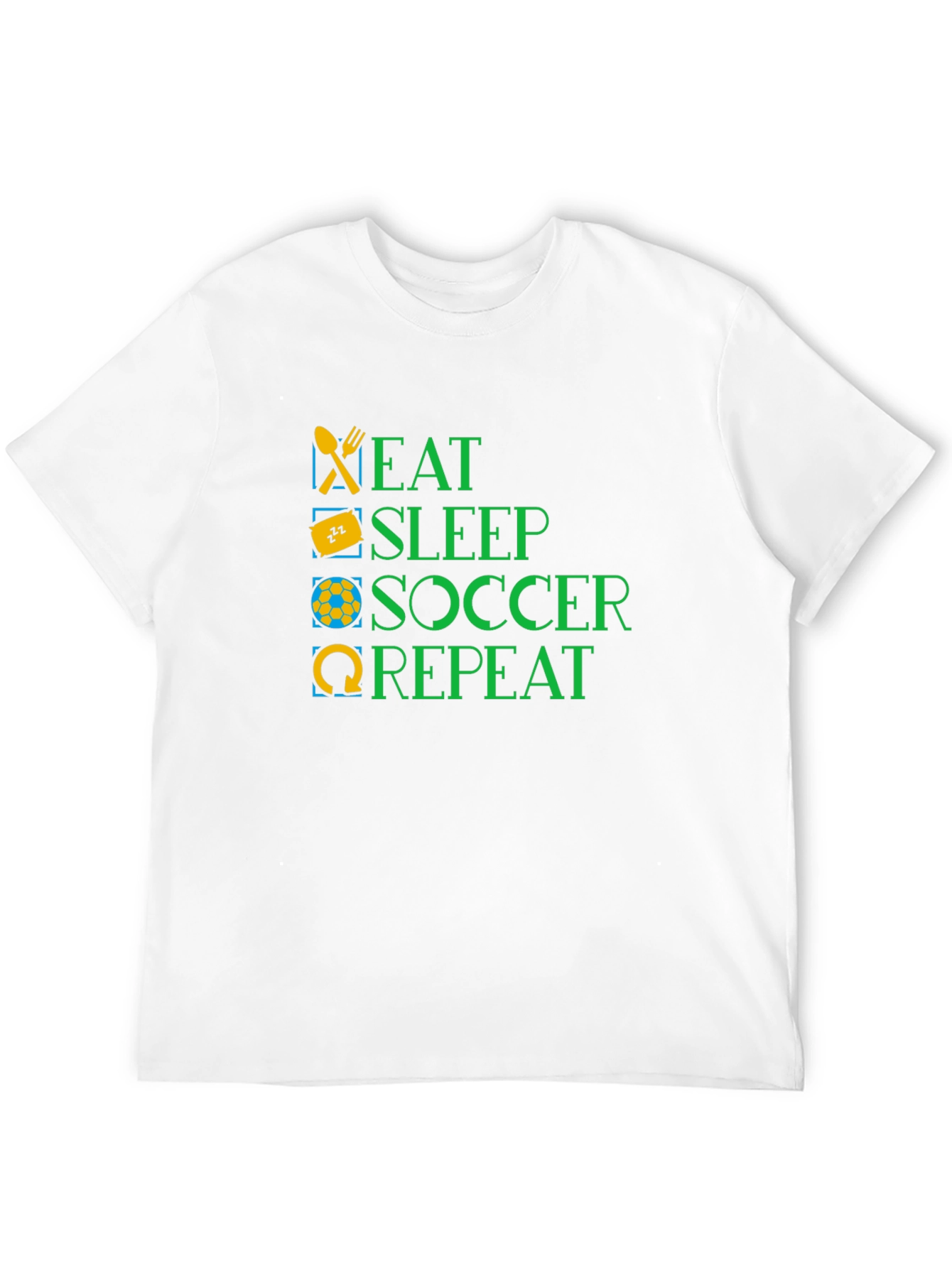 Eat Sleep Soccer Repeat - Black Graphic T-Shirt