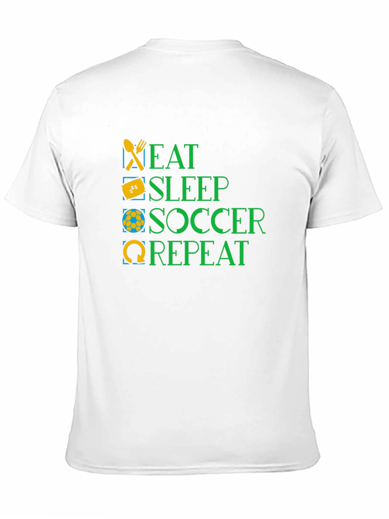 Eat Sleep Soccer Repeat - Black Graphic T-Shirt