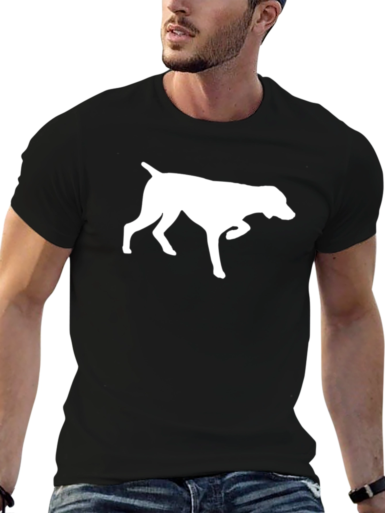 Dog Silhouette Graphic T-Shirt