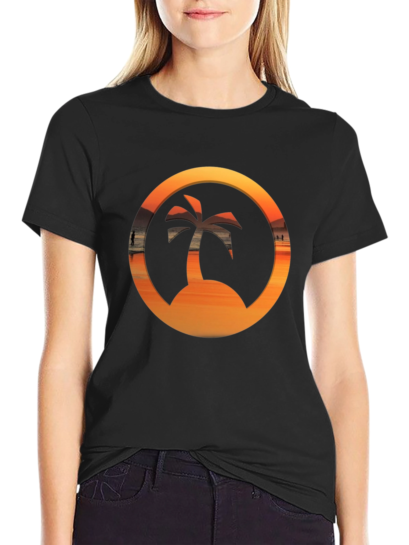 Sunset Palm Tree Graphic Tee