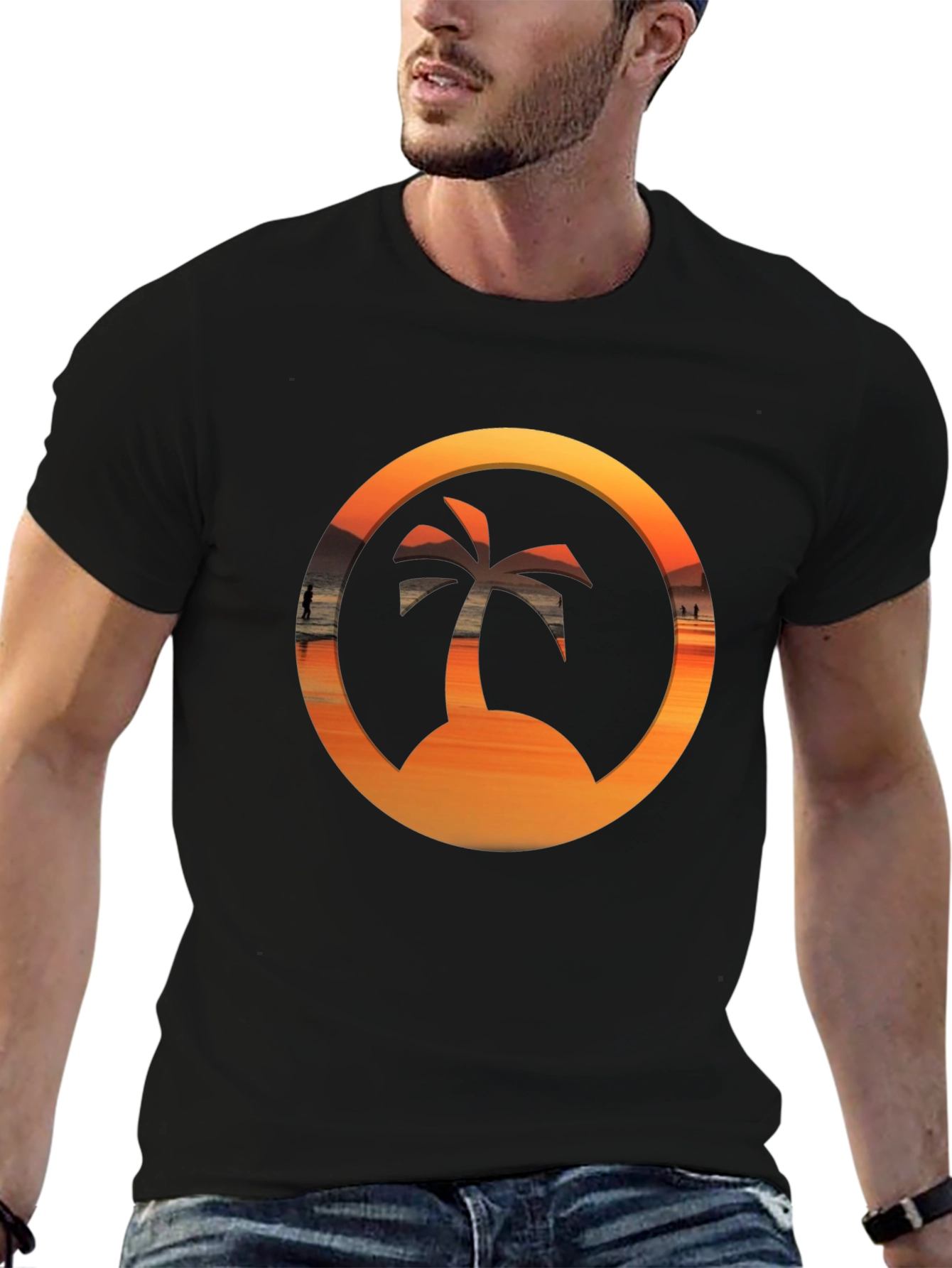 Sunset Palm Tree Graphic Tee
