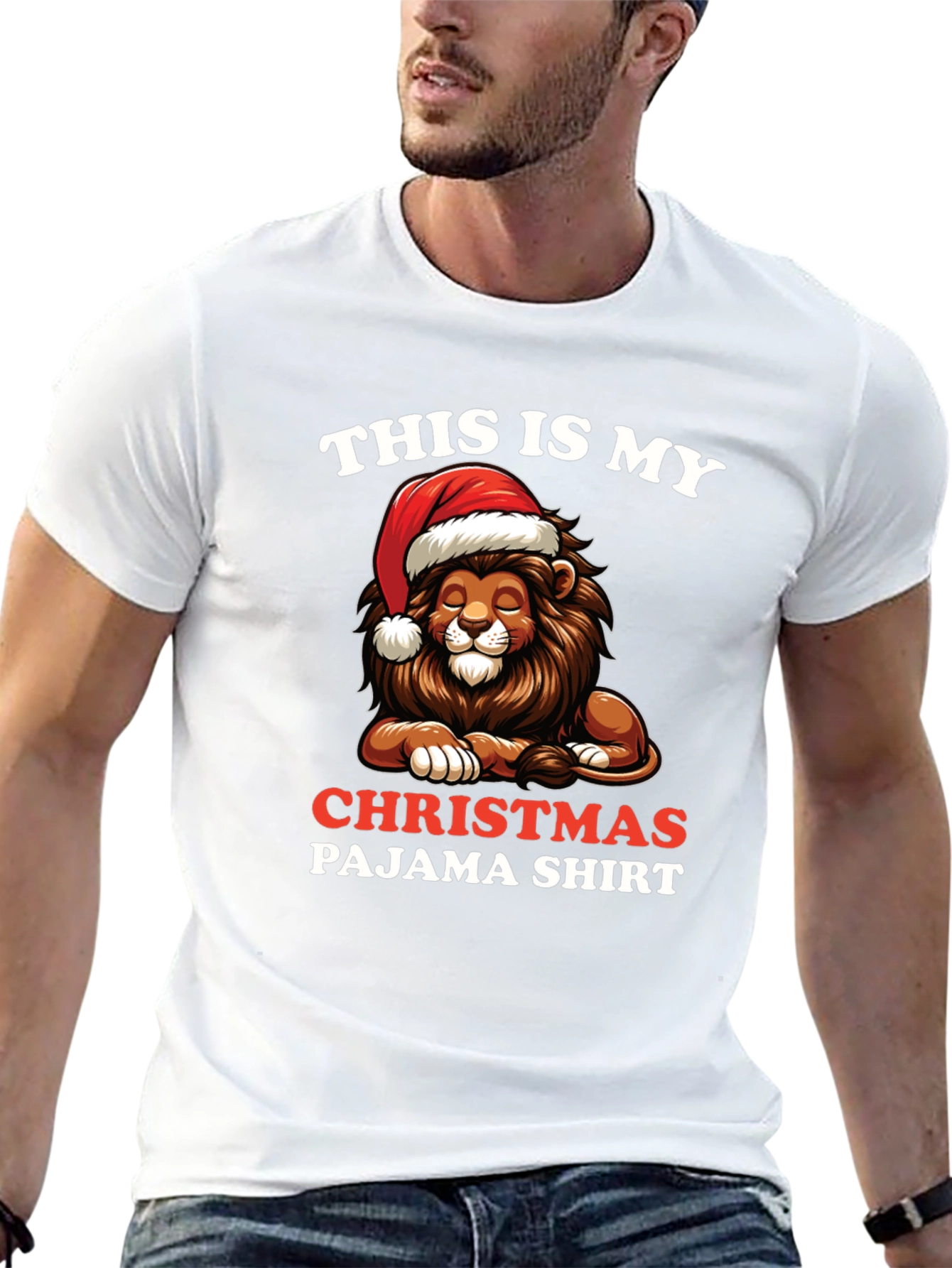 Christmas Lion Pajama Shirt