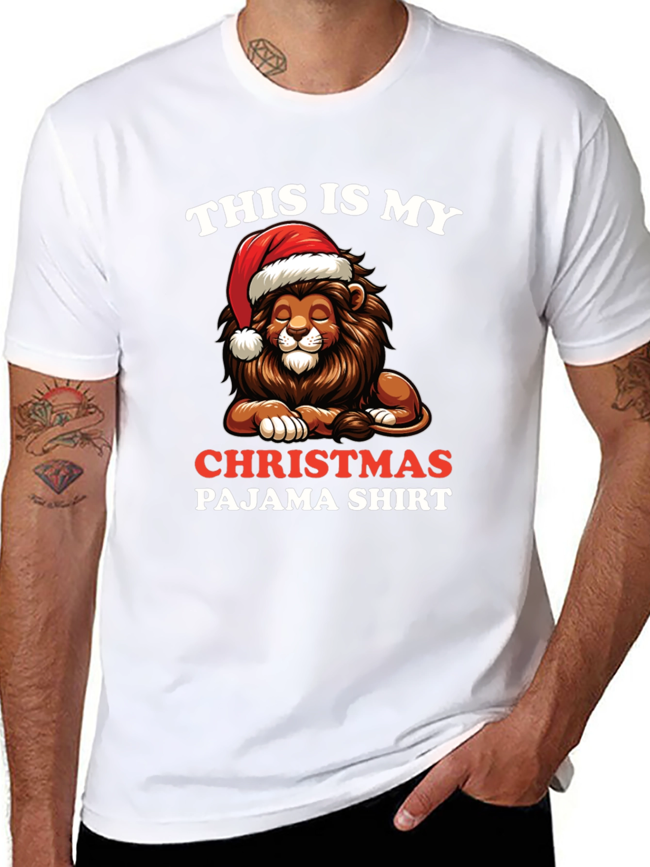 Christmas Lion Pajama Shirt