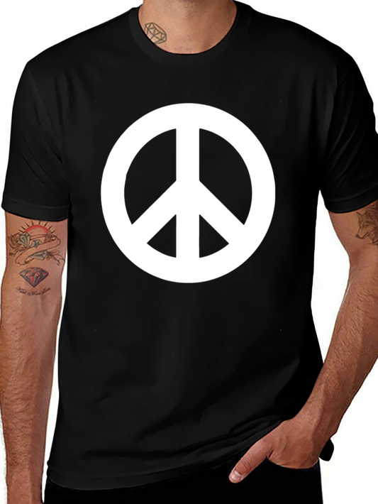 Peace Sign Graphic Black T-Shirt