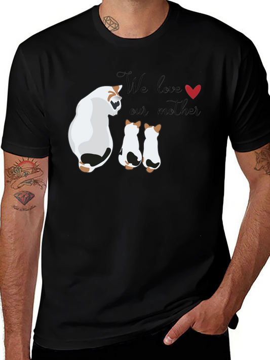 Cute Cat Mom T-Shirt - We Love Our Mother
