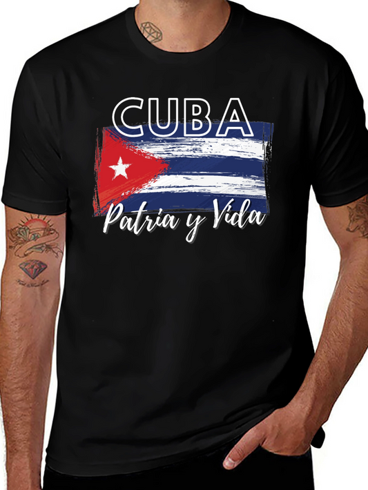 Cuba Flag T-Shirt Patria y Vida