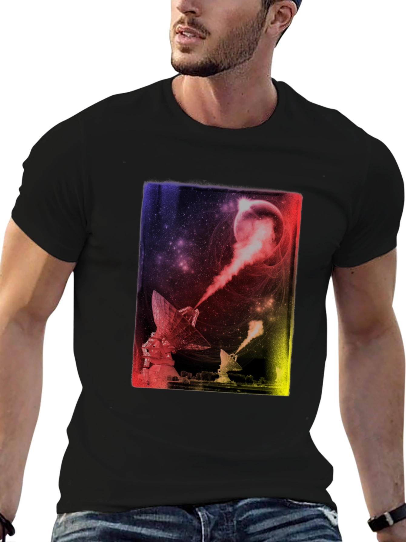 Cosmic Telescope Graphic Tee - Soft Cotton Comfort