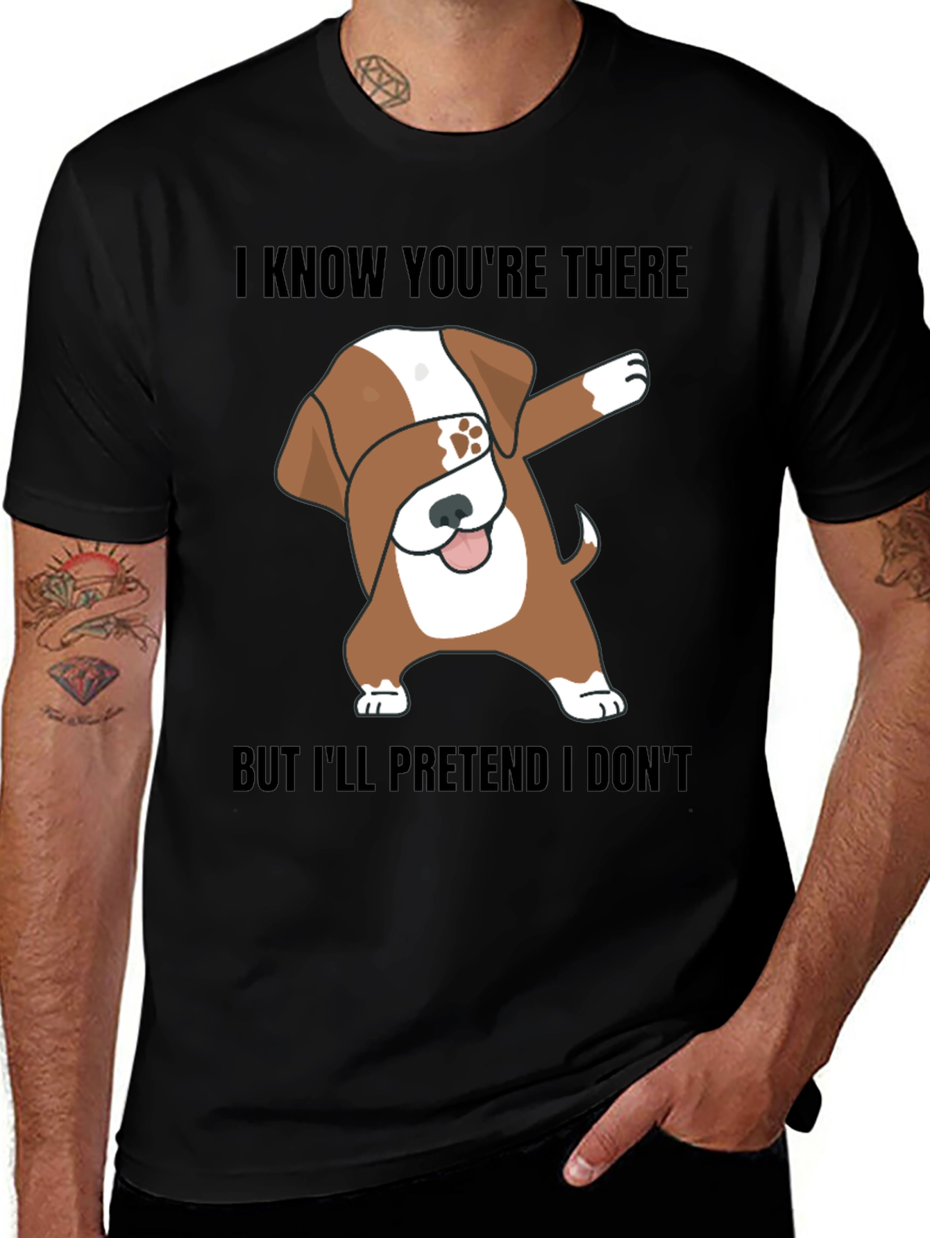 Funny Dog Dabbing Graphic T-Shirt