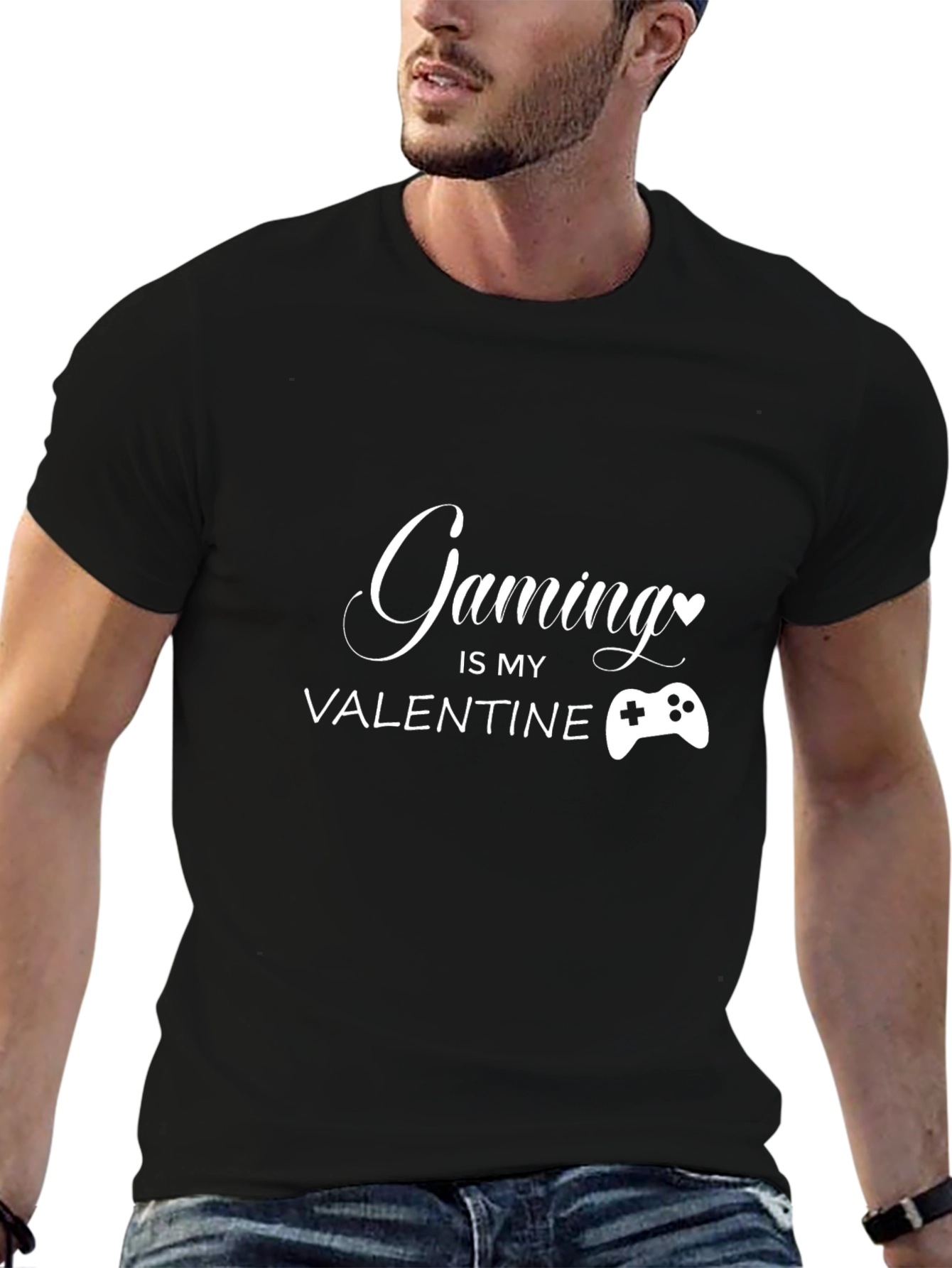 Gaming is My Valentine Black T-Shirt