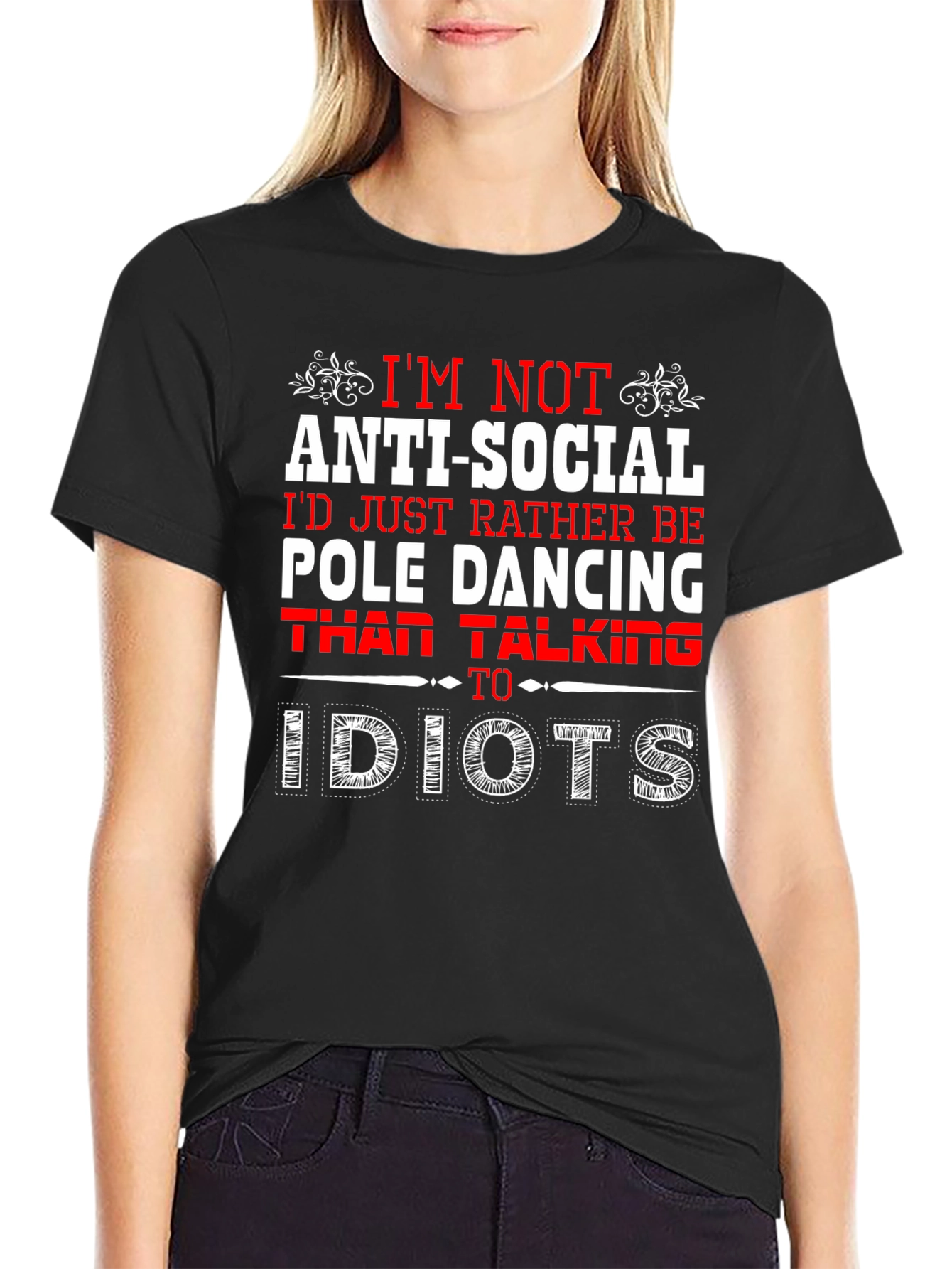 Anti-Social Pole Dancing Graphic T-Shirt