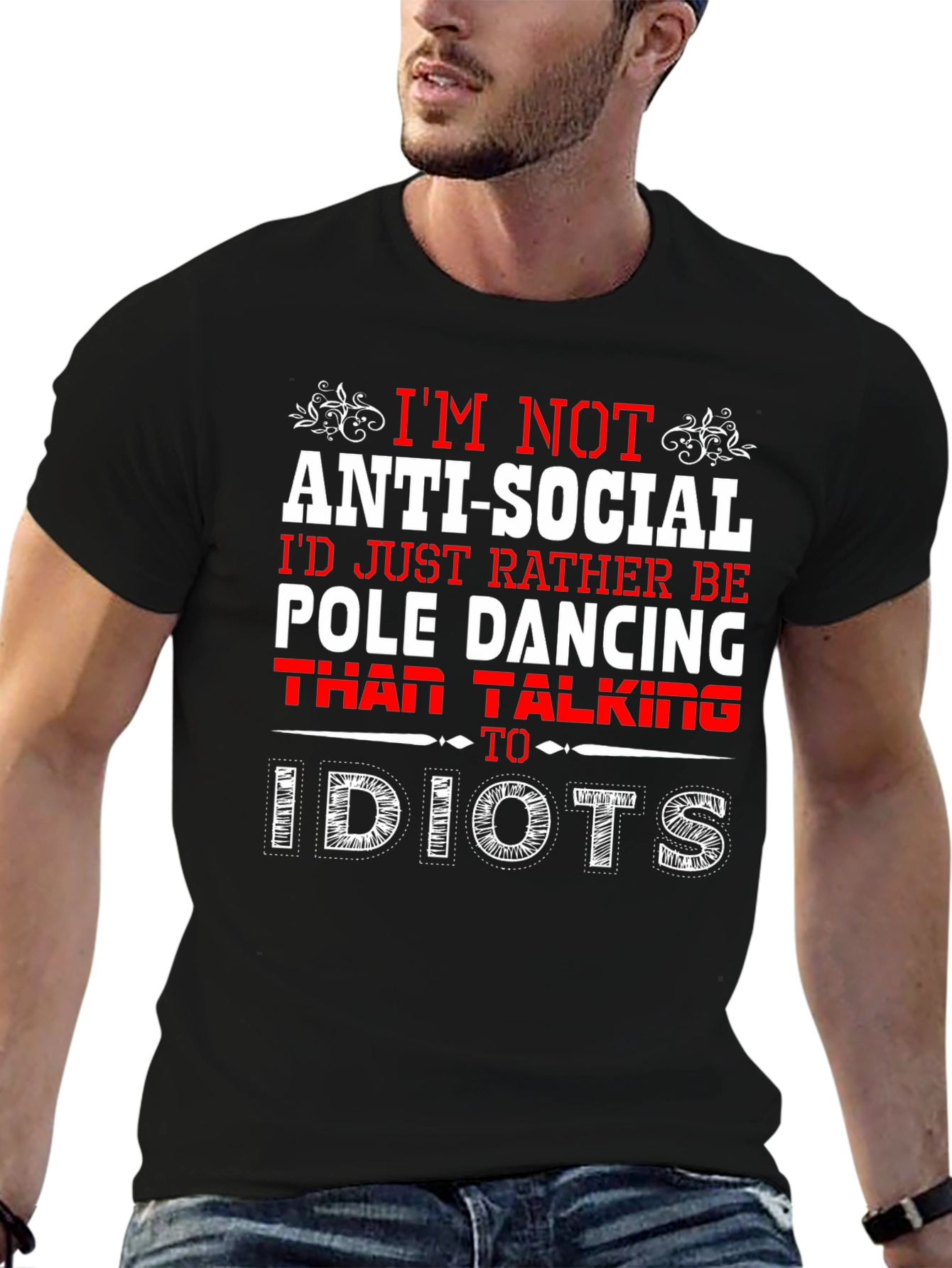 Anti-Social Pole Dancing Graphic T-Shirt