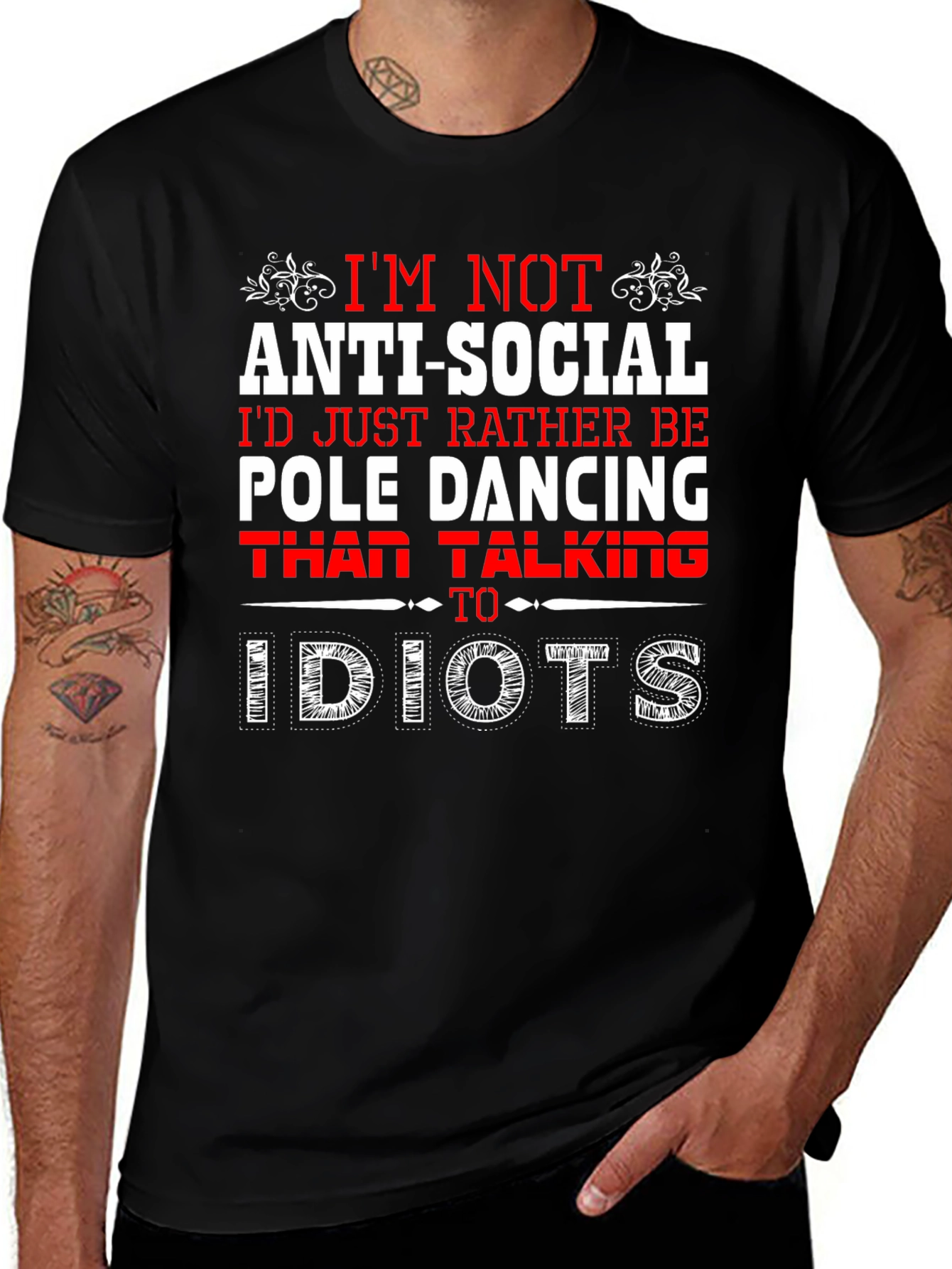 Anti-Social Pole Dancing Graphic T-Shirt