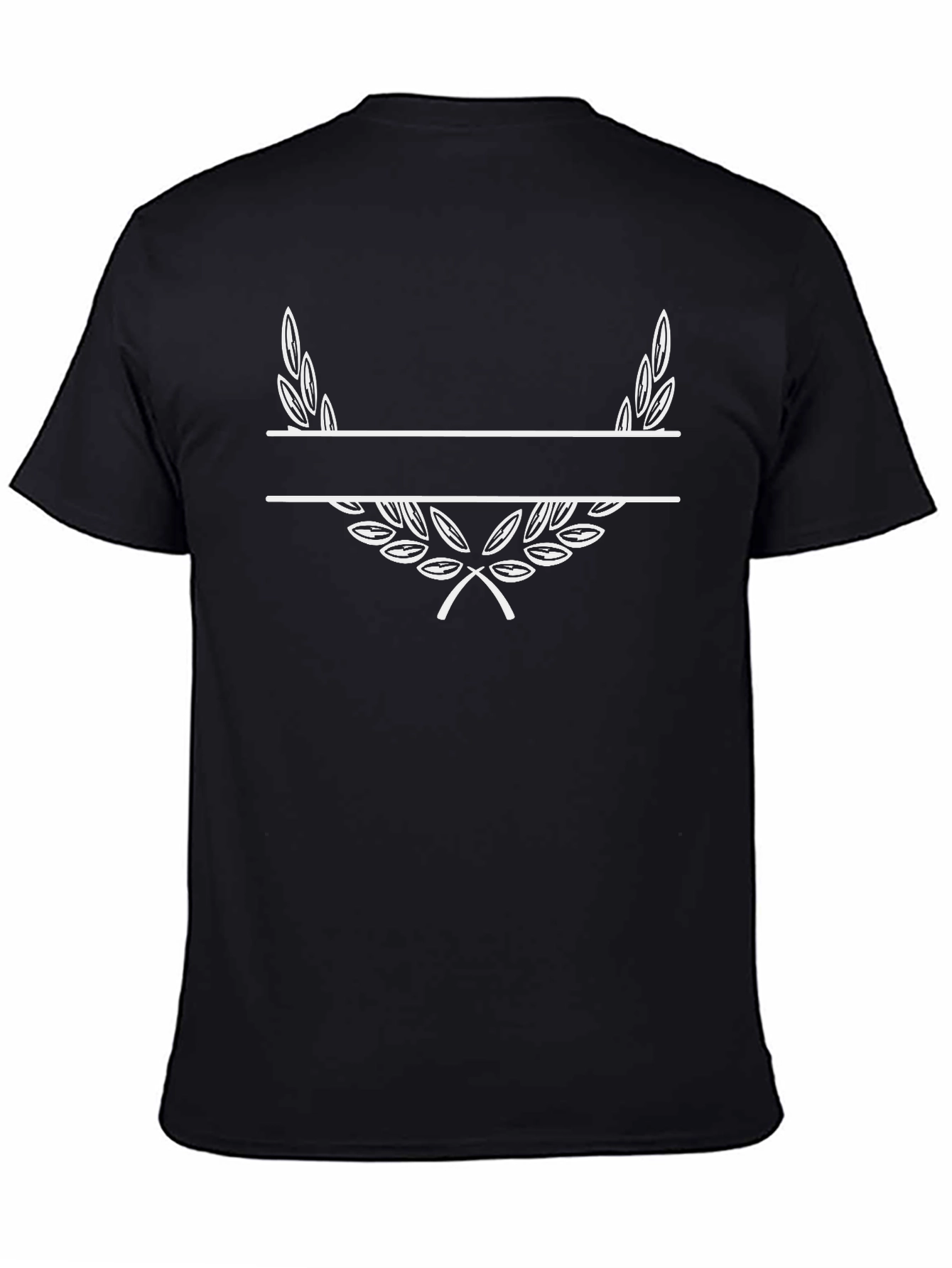 Personalized Laurel Wreath Black T-Shirt