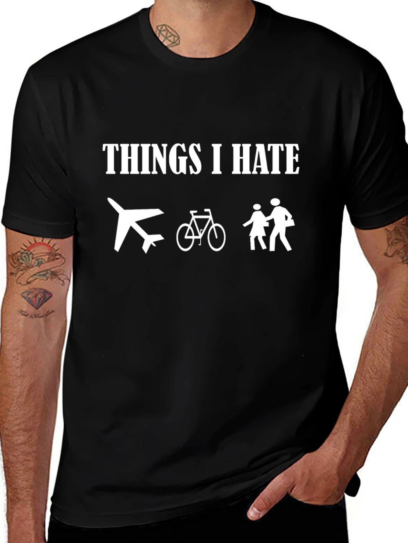 Funny Things I Hate T-Shirt - Planes Bikes People