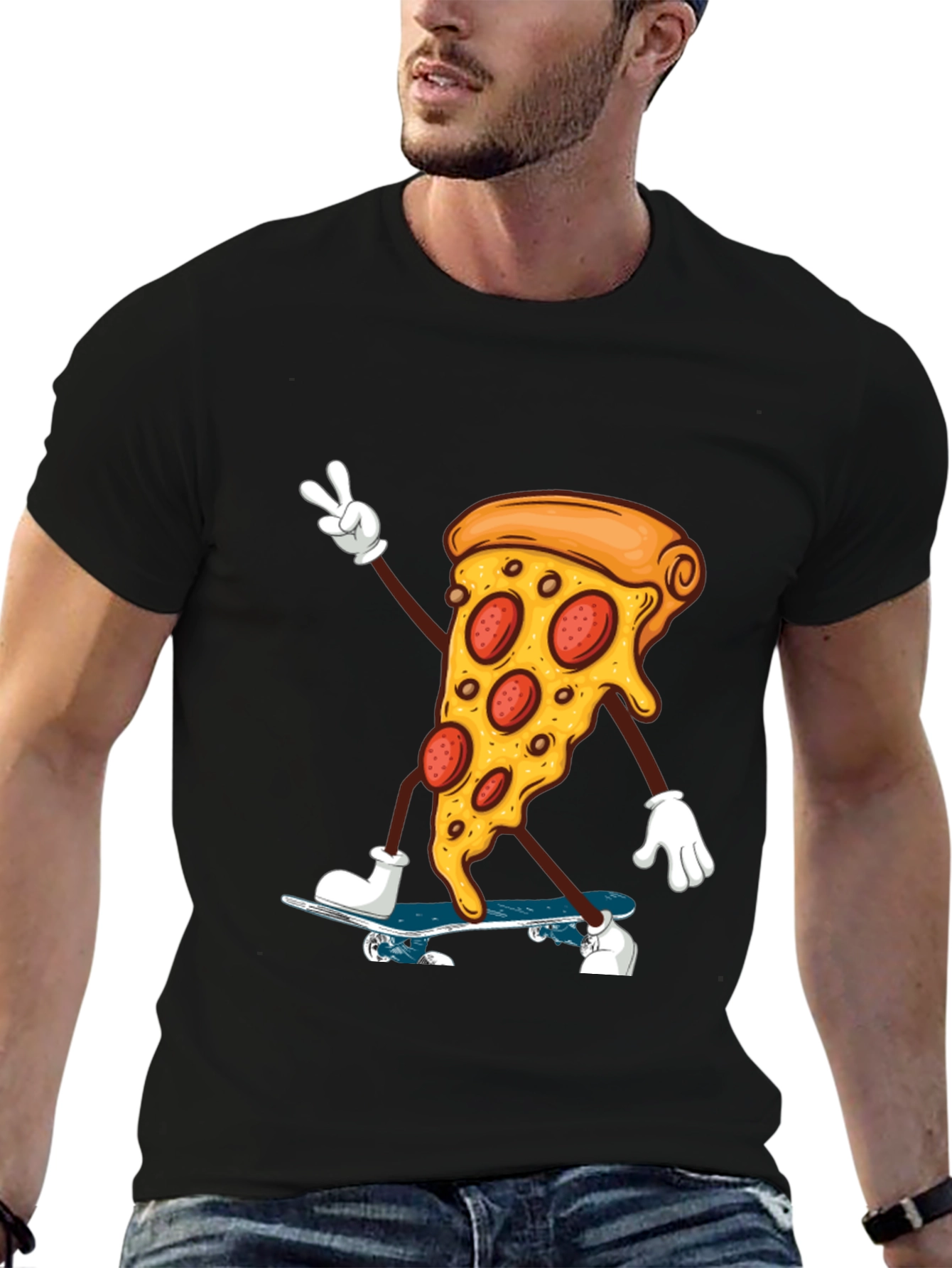 Pizza Skateboarder Graphic Tee