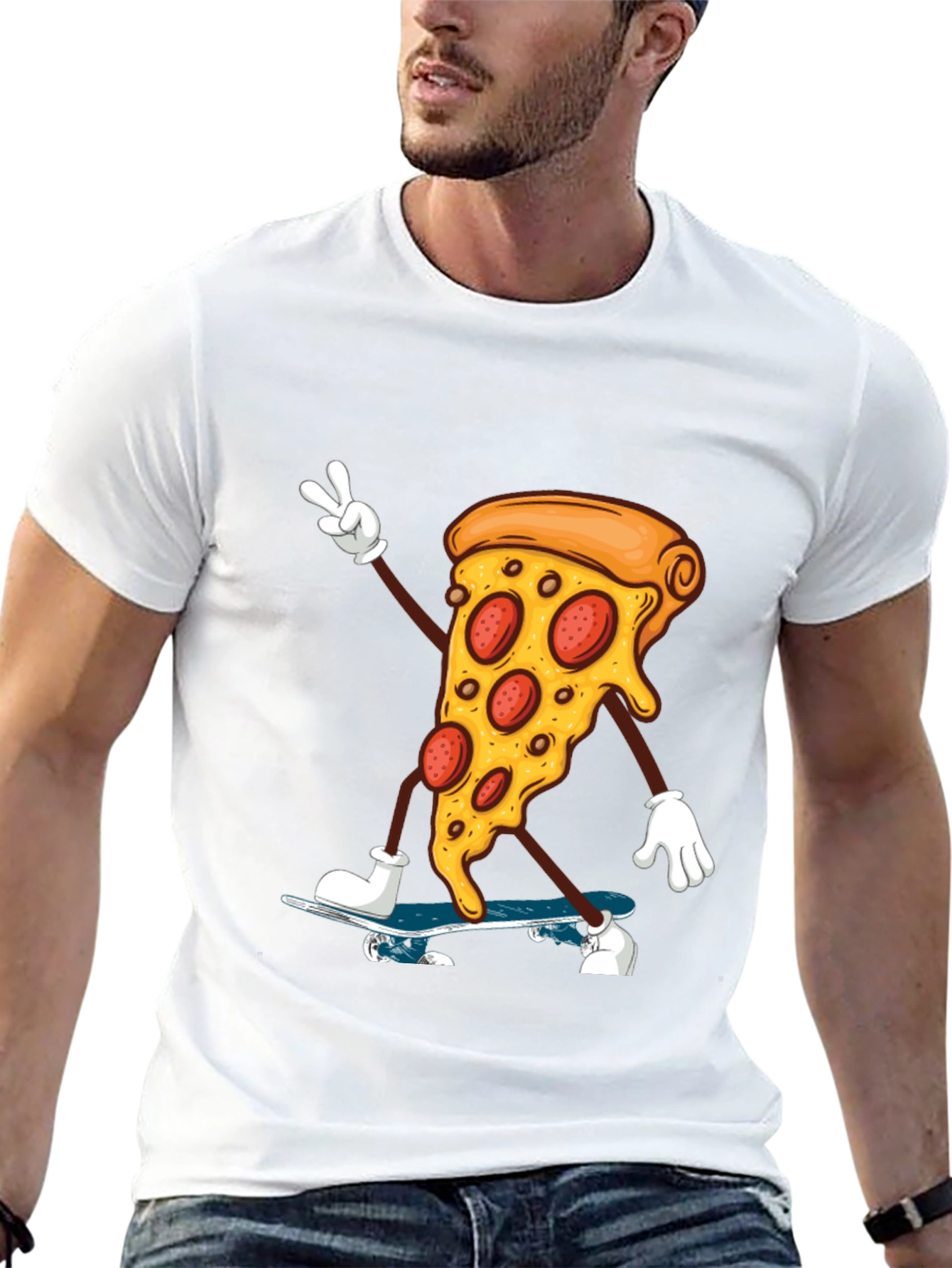 Pizza Skateboarder Graphic Tee