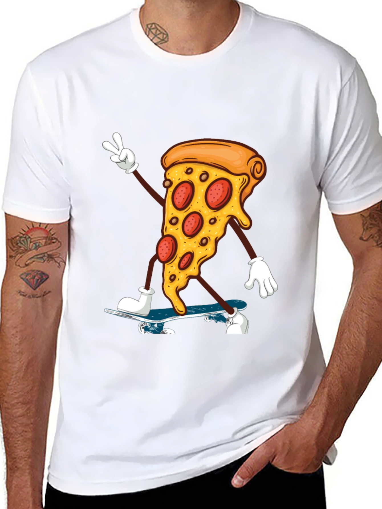 Pizza Skateboarder Graphic Tee