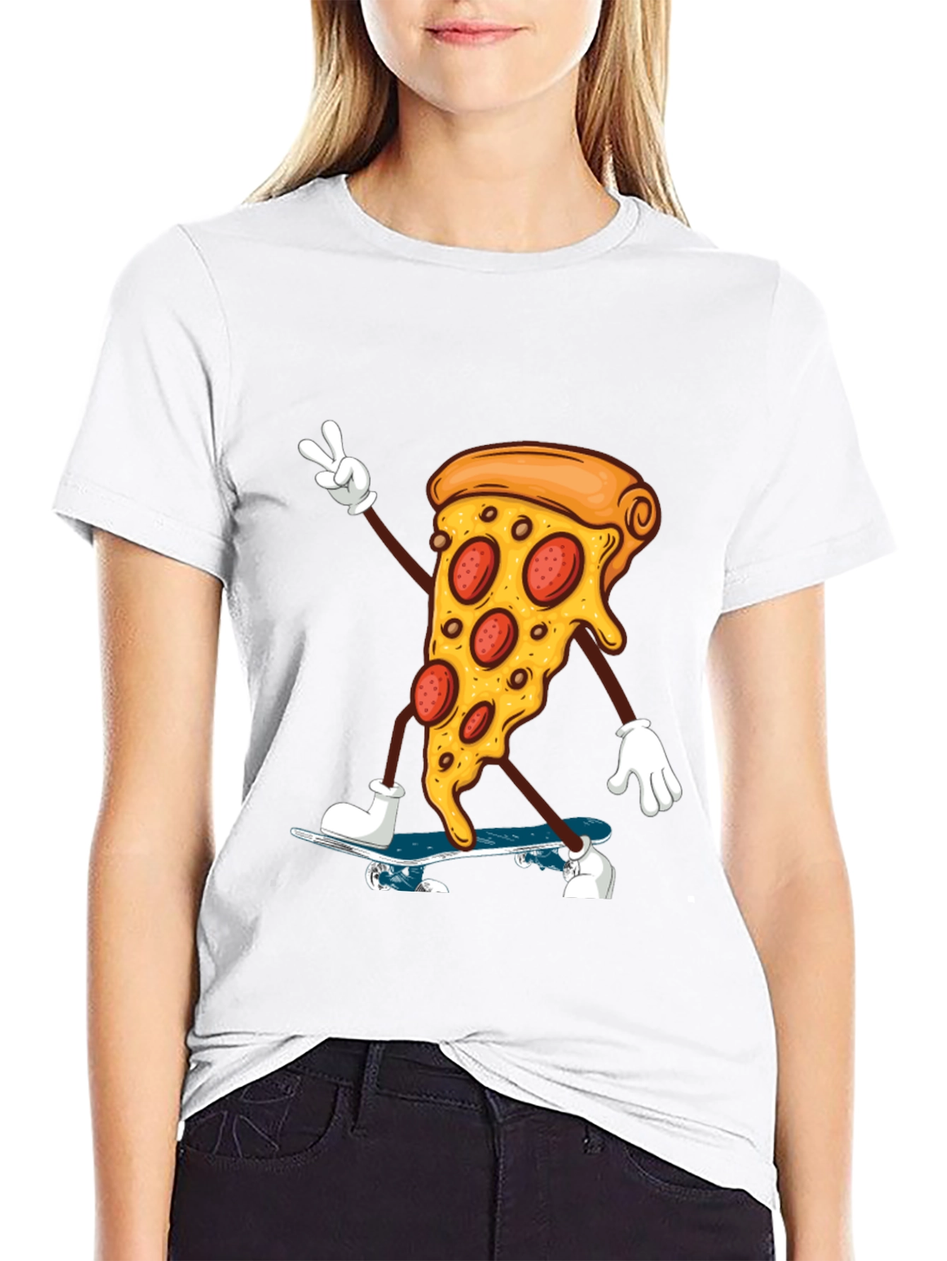 Pizza Skateboarder Graphic Tee