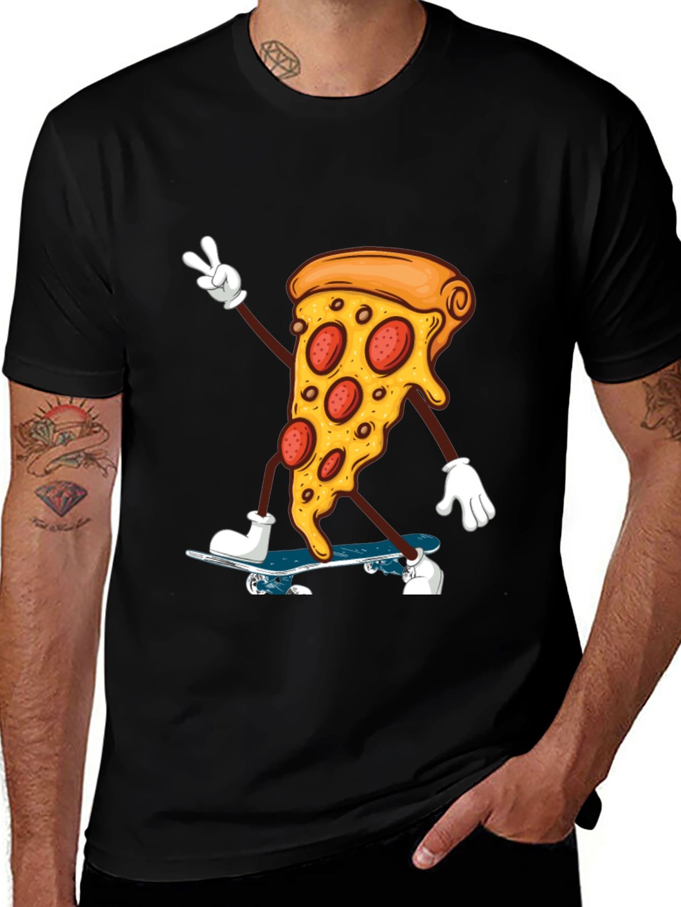 Pizza Skateboarder Graphic Tee