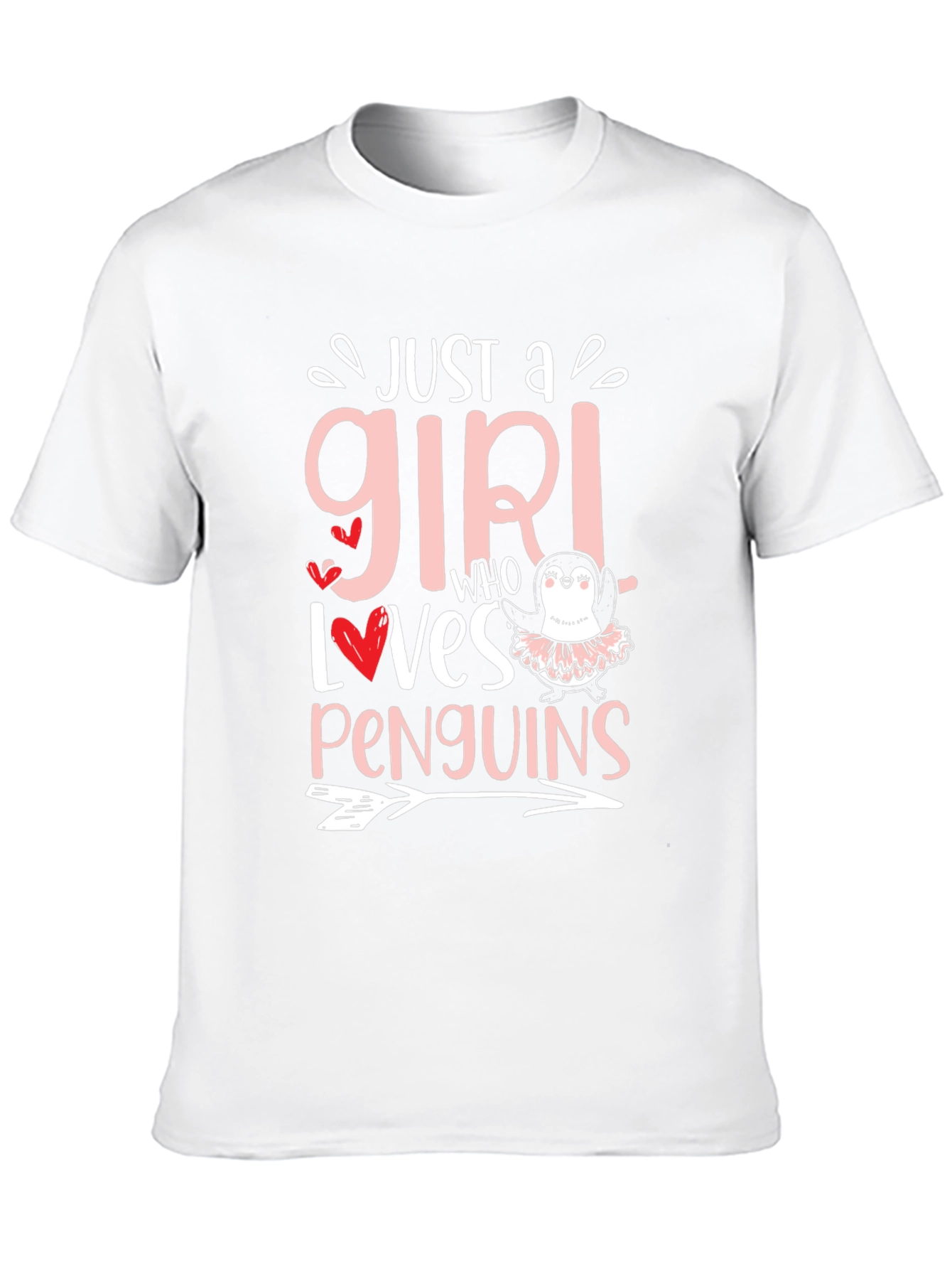 Penguin Lover Girls Tee - Black Cotton