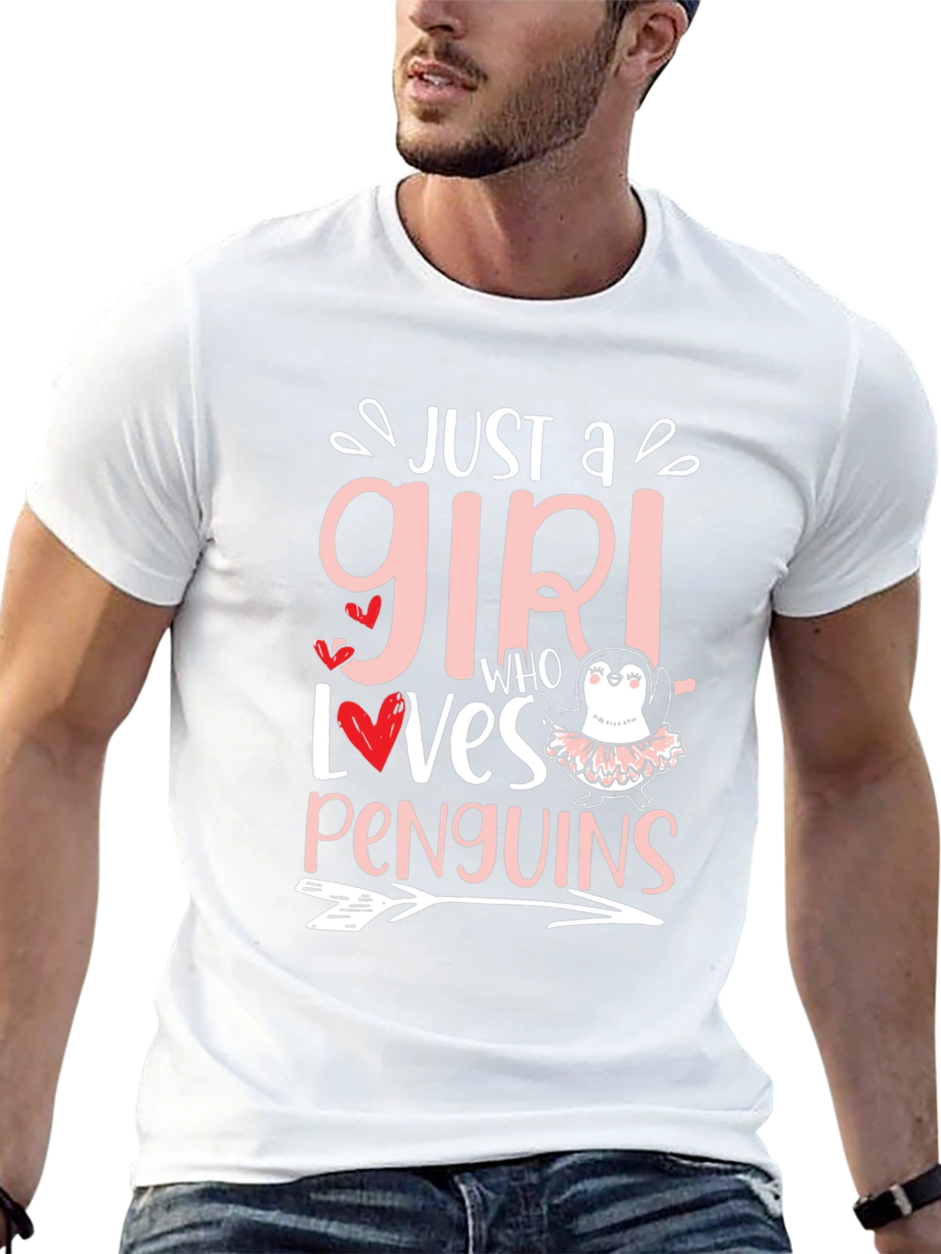 Penguin Lover Girls Tee - Black Cotton