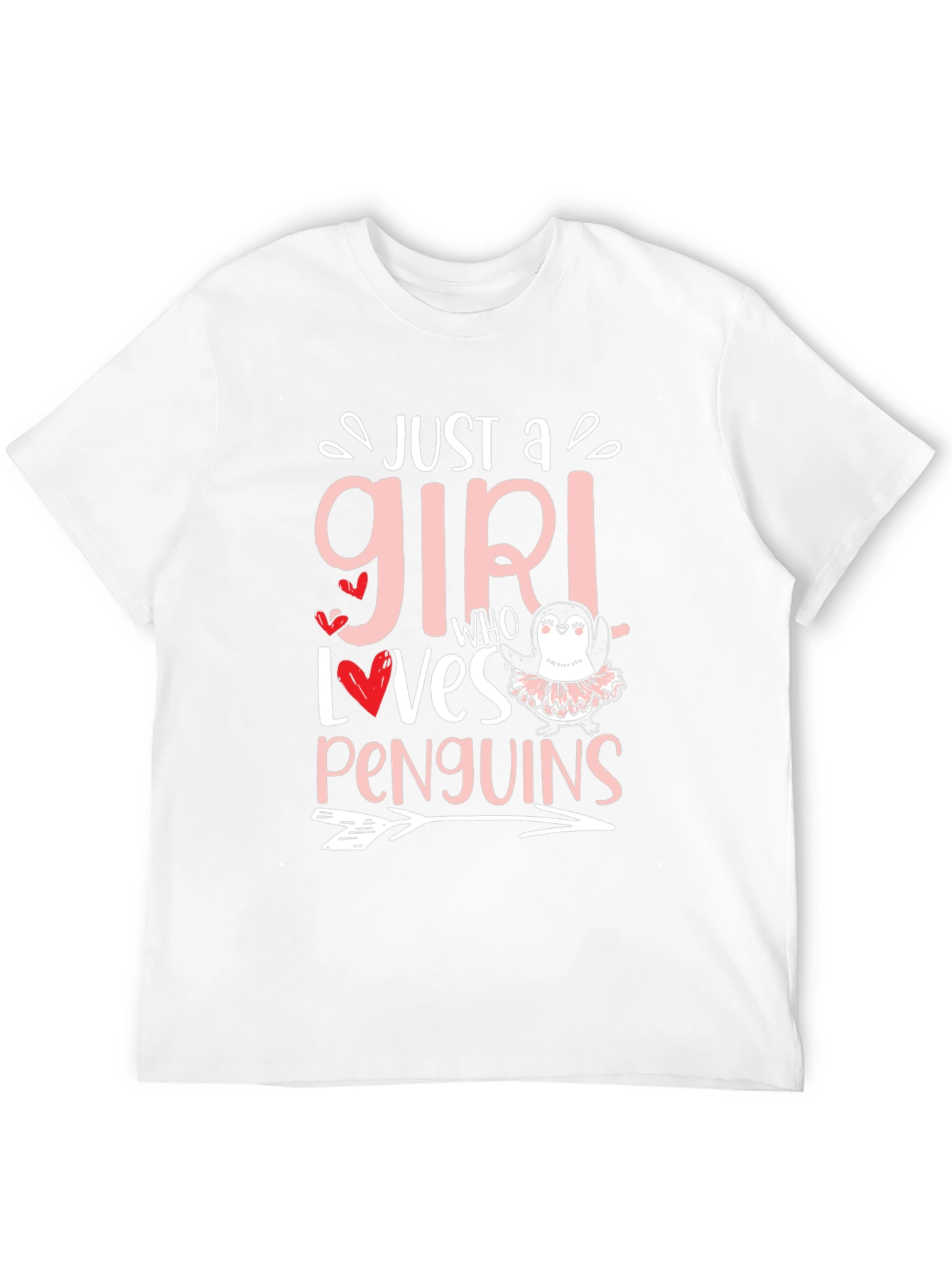 Penguin Lover Girls Tee - Black Cotton