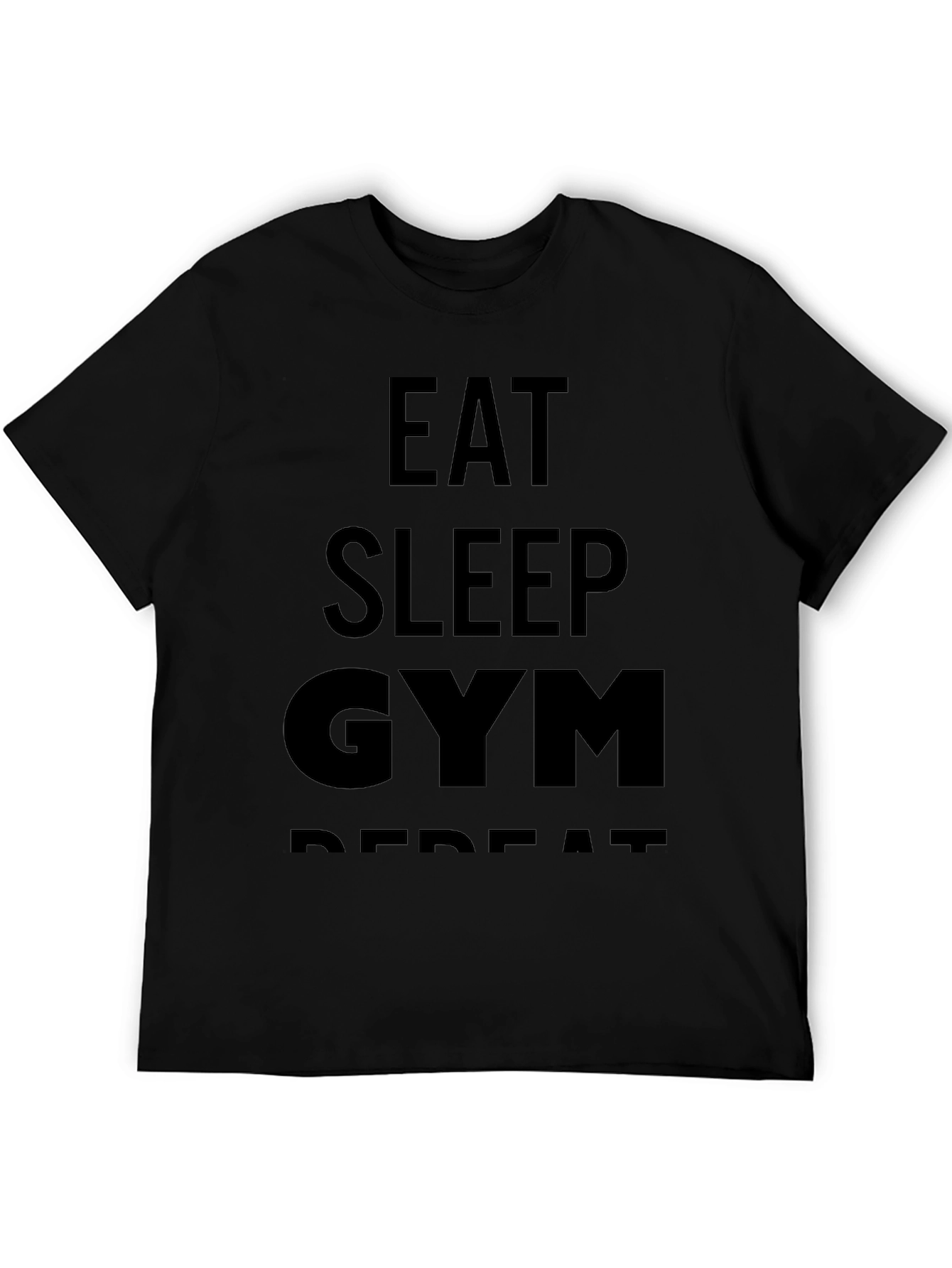Eat Sleep Gym Repeat Mens Black T-Shirt