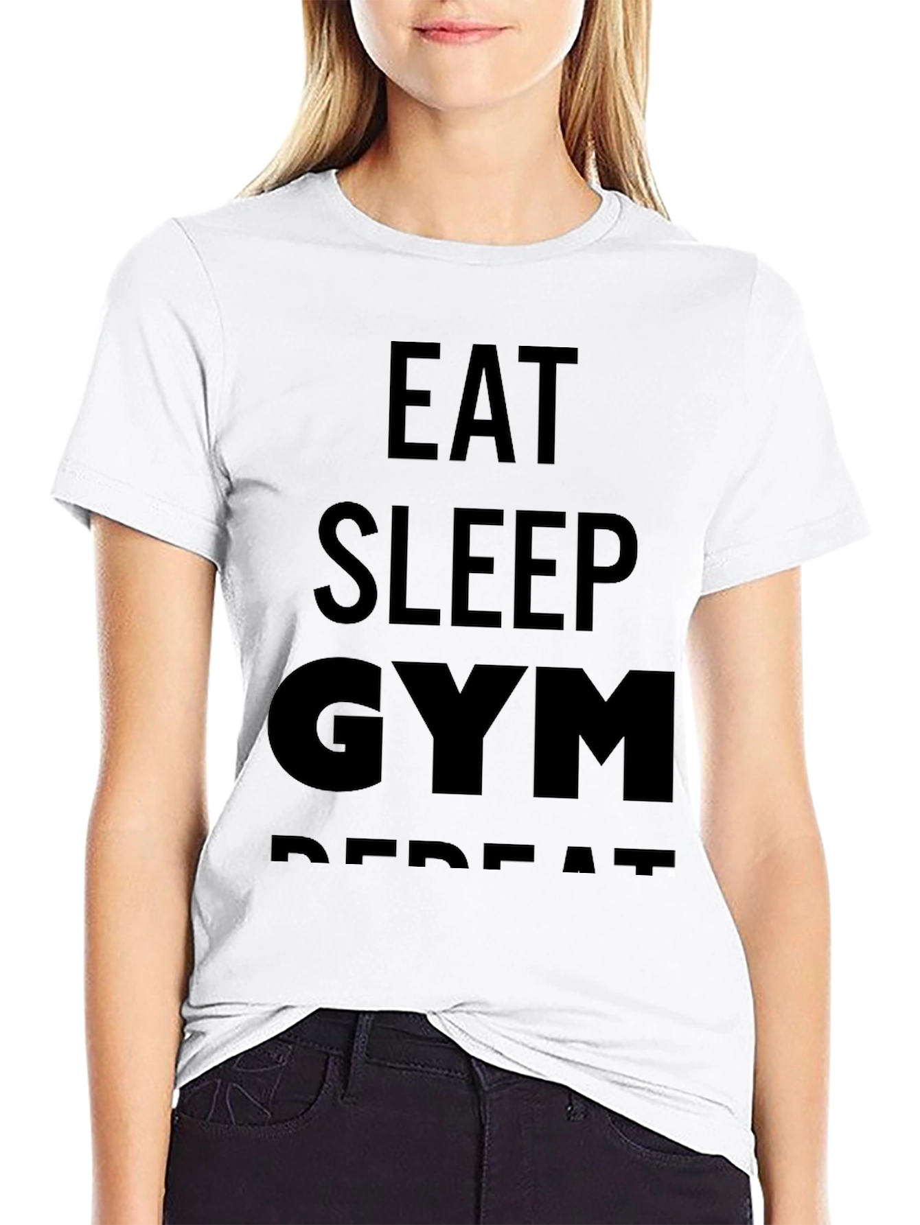 Eat Sleep Gym Repeat Mens Black T-Shirt