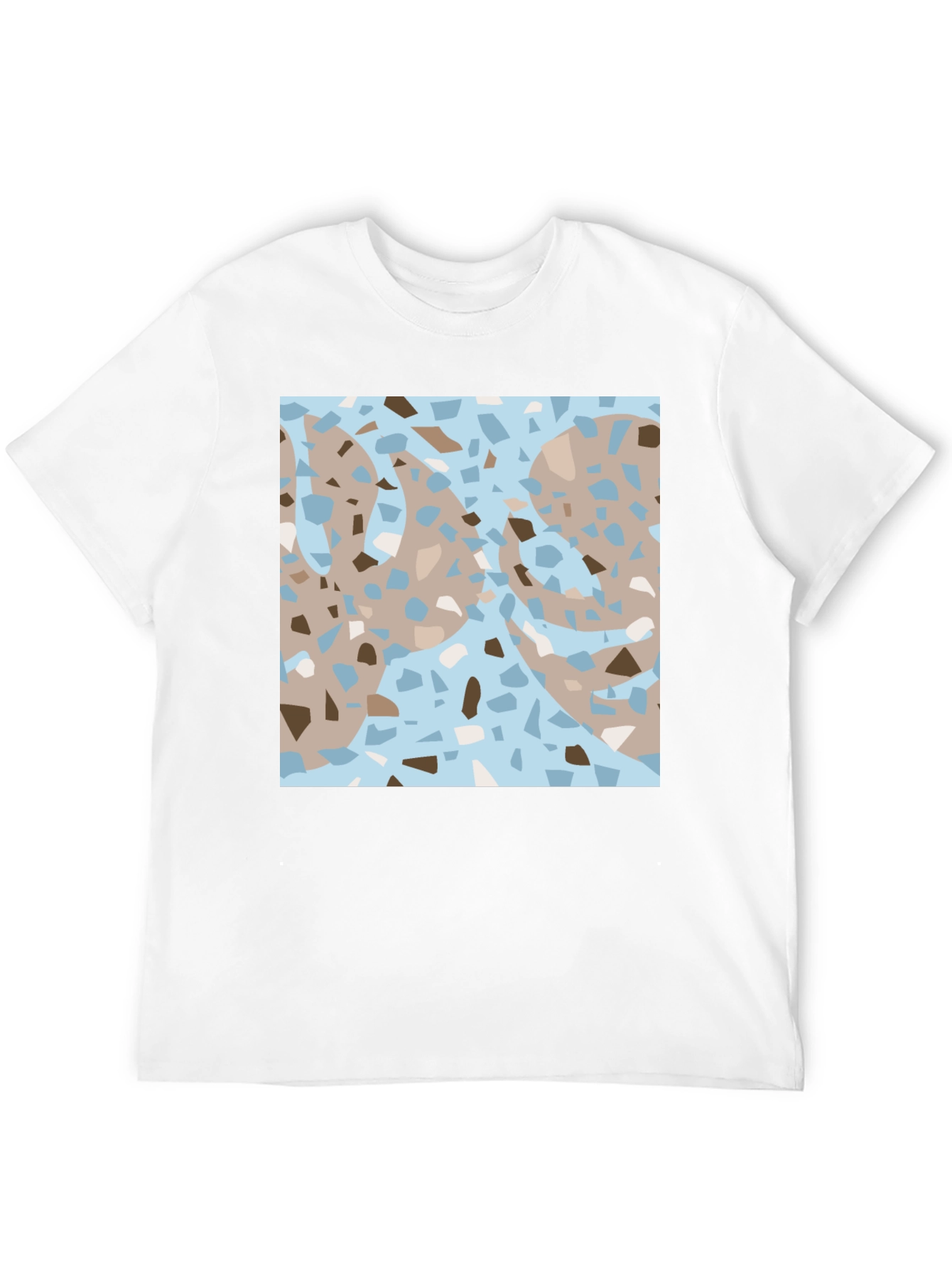 Modern Terrazzo Graphic Print Black T-Shirt