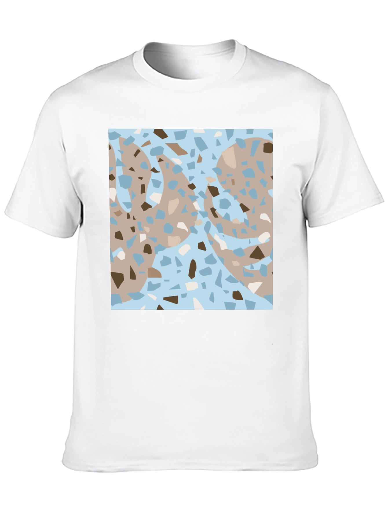Modern Terrazzo Graphic Print Black T-Shirt