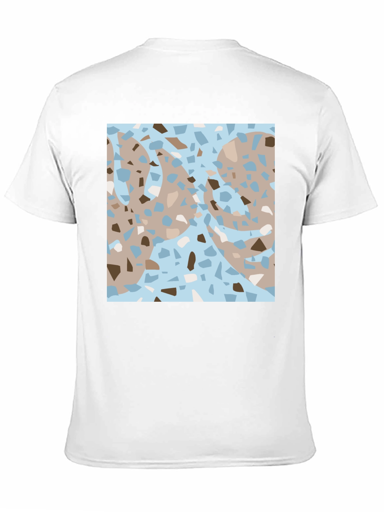 Modern Terrazzo Graphic Print Black T-Shirt