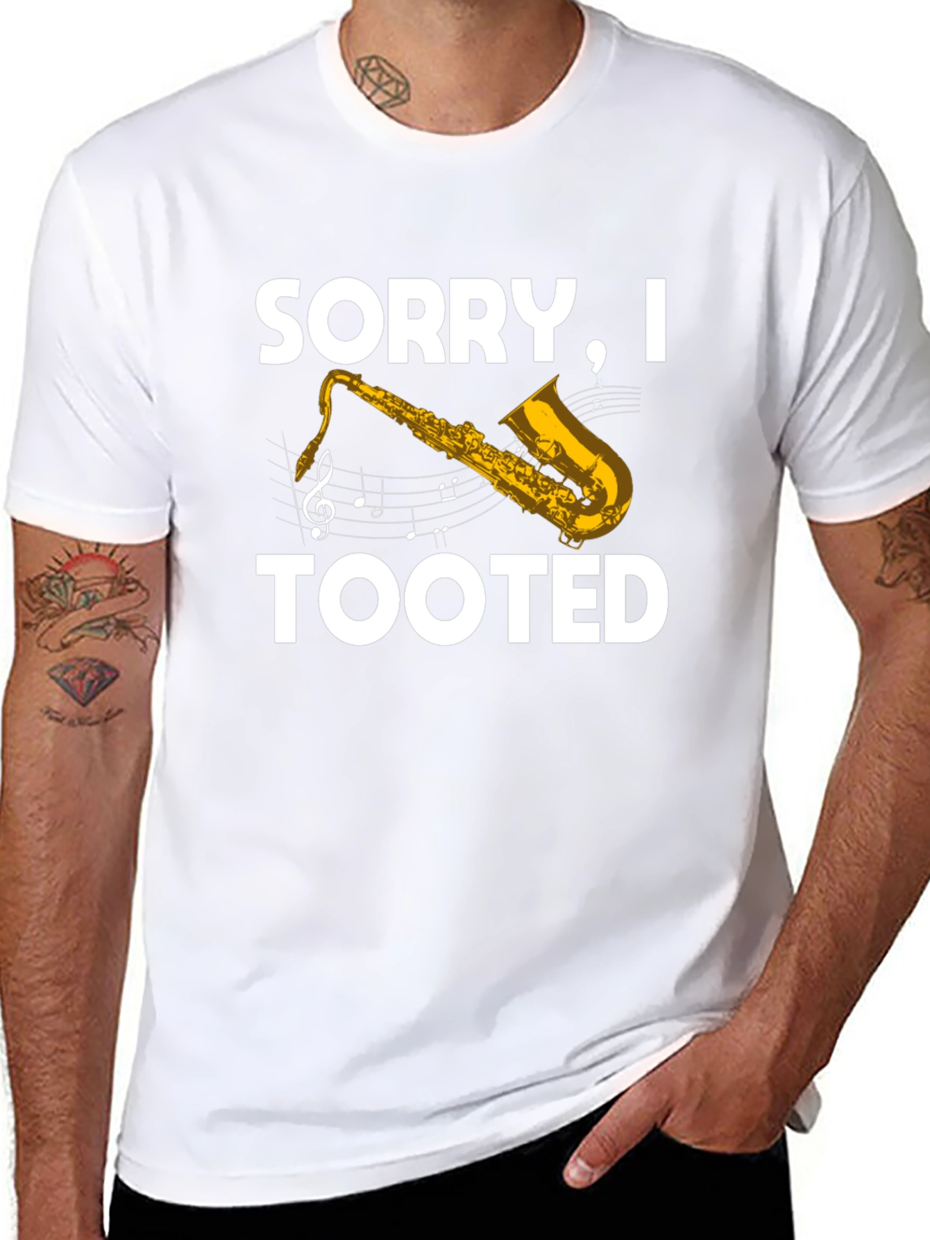 Sorry I Tooted Saxophone Black T-Shirt